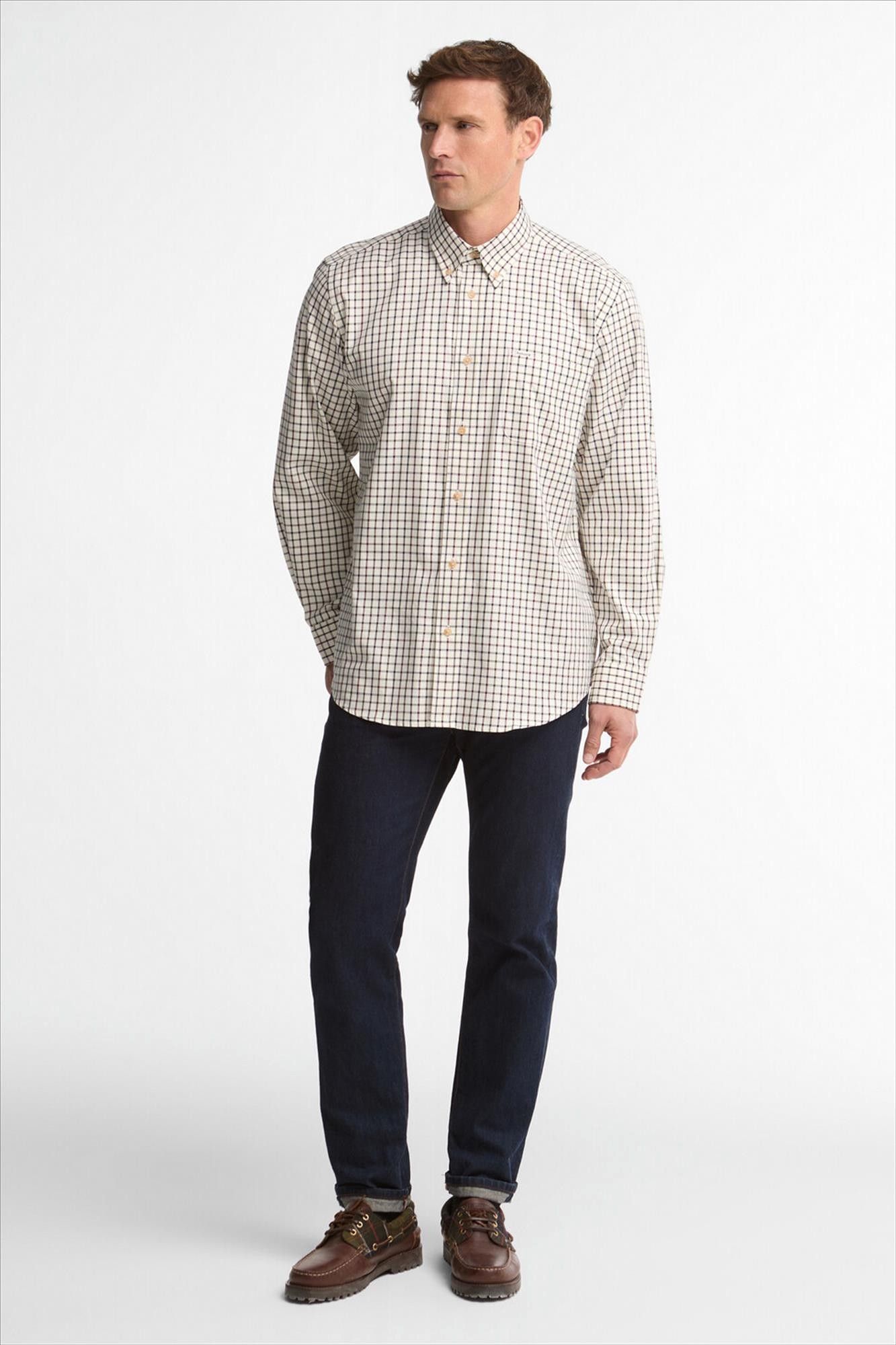Barbour - Ecru-Bordeaux Sporting hemd