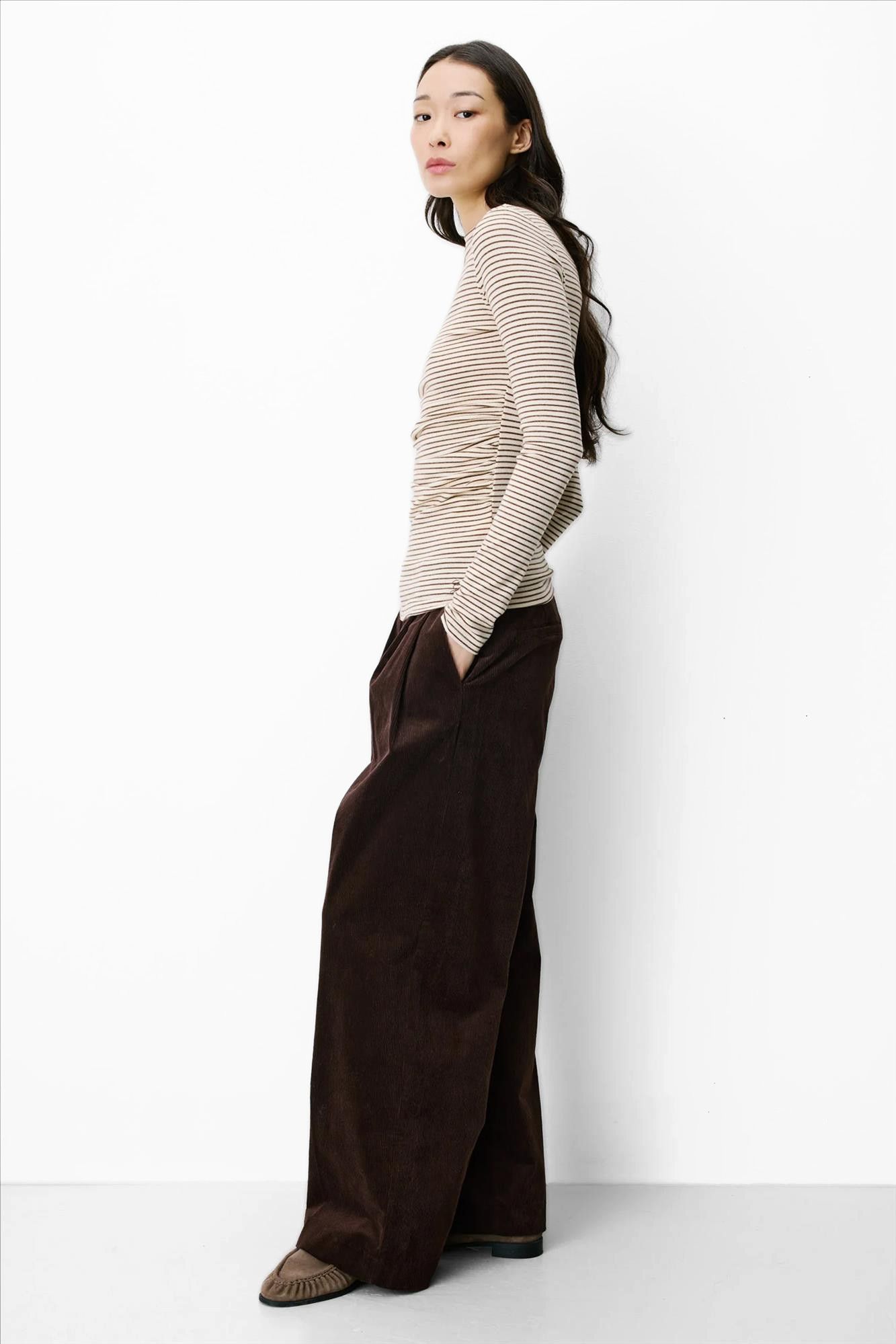 Grace & Mila - Ecru-Donkerbruine Aralee longsleeve