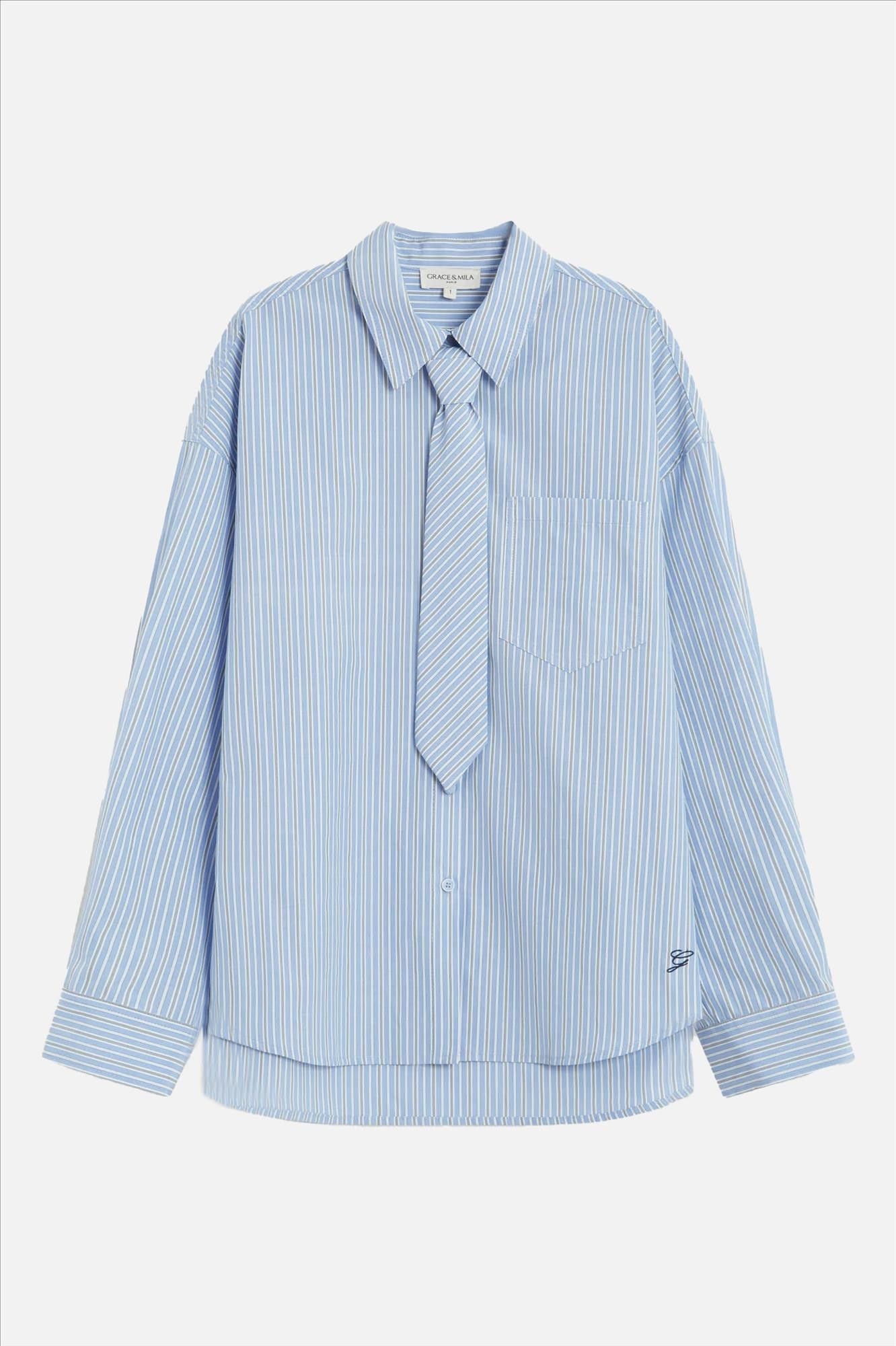 Grace & Mila - Lichtblauwe Ciel Athena blouse