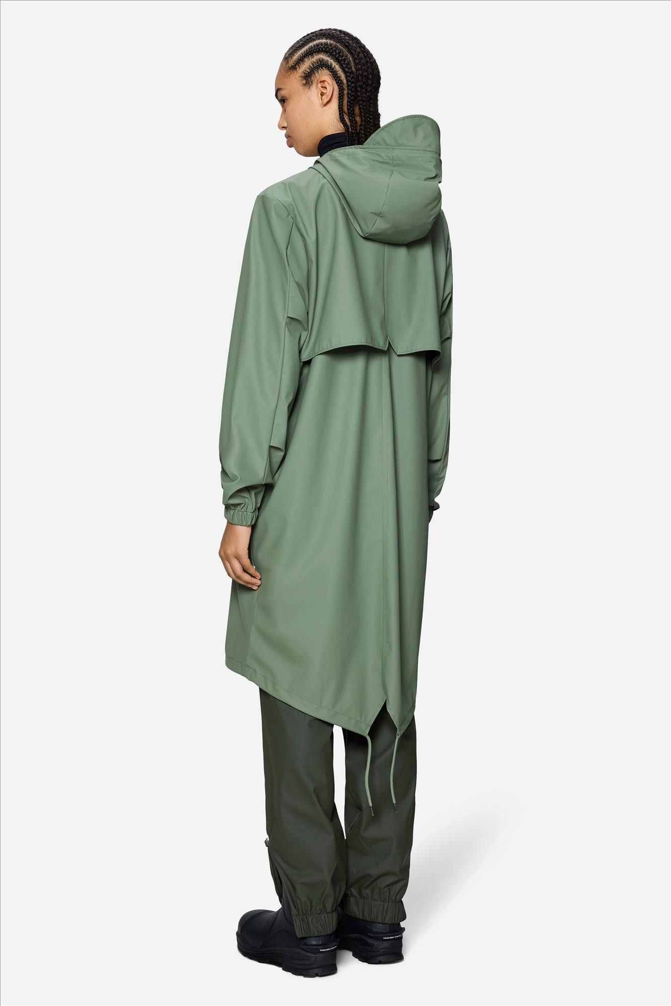 RAINS - Groene Fishtail Long parka