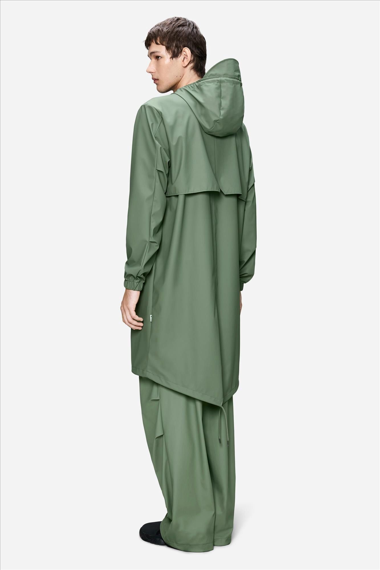 RAINS - Groene Fishtail Long parka