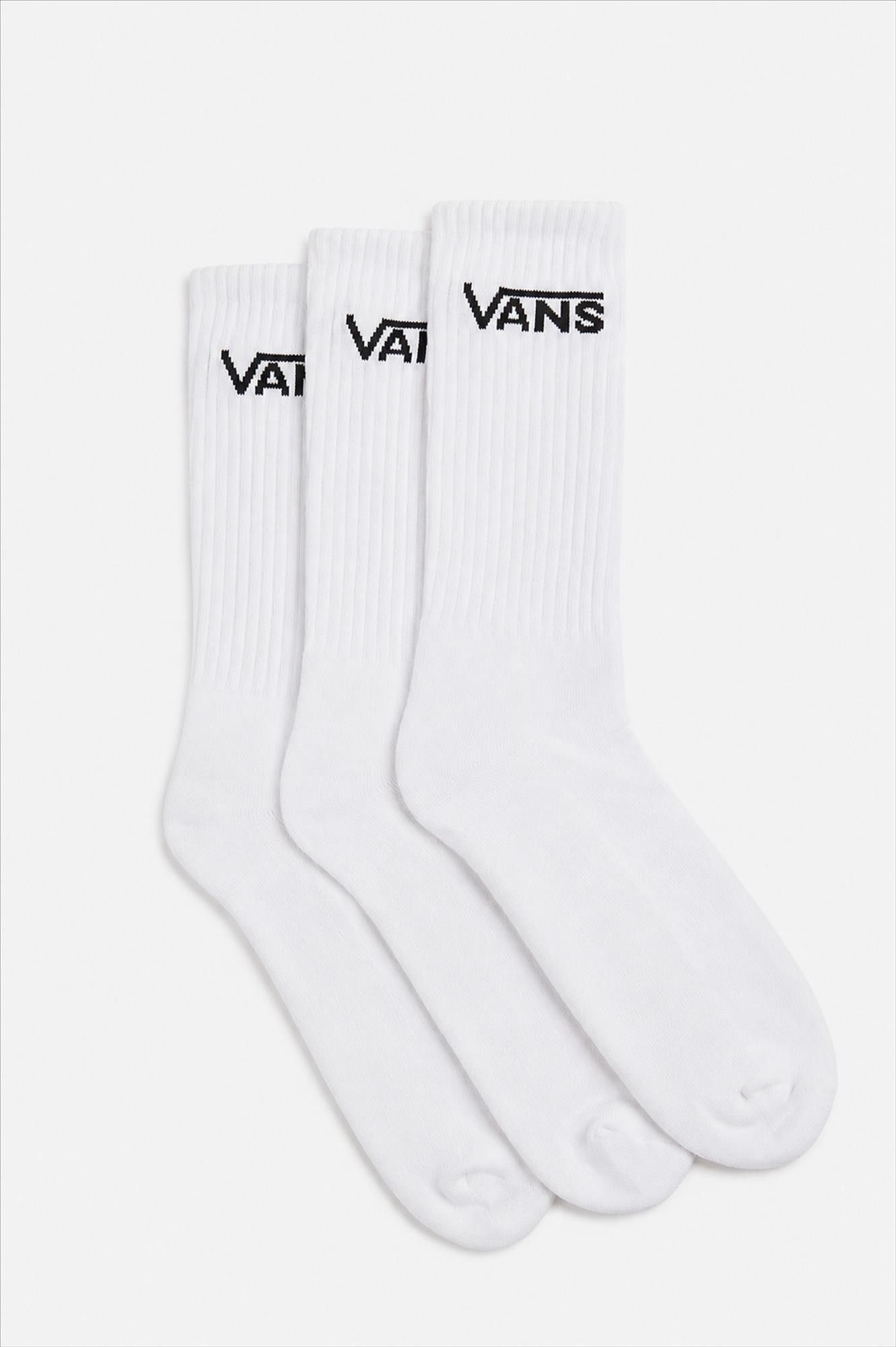 Vans  - Wit-zwarte 3-pack Classic Crew sportsokken, maat: 42-47