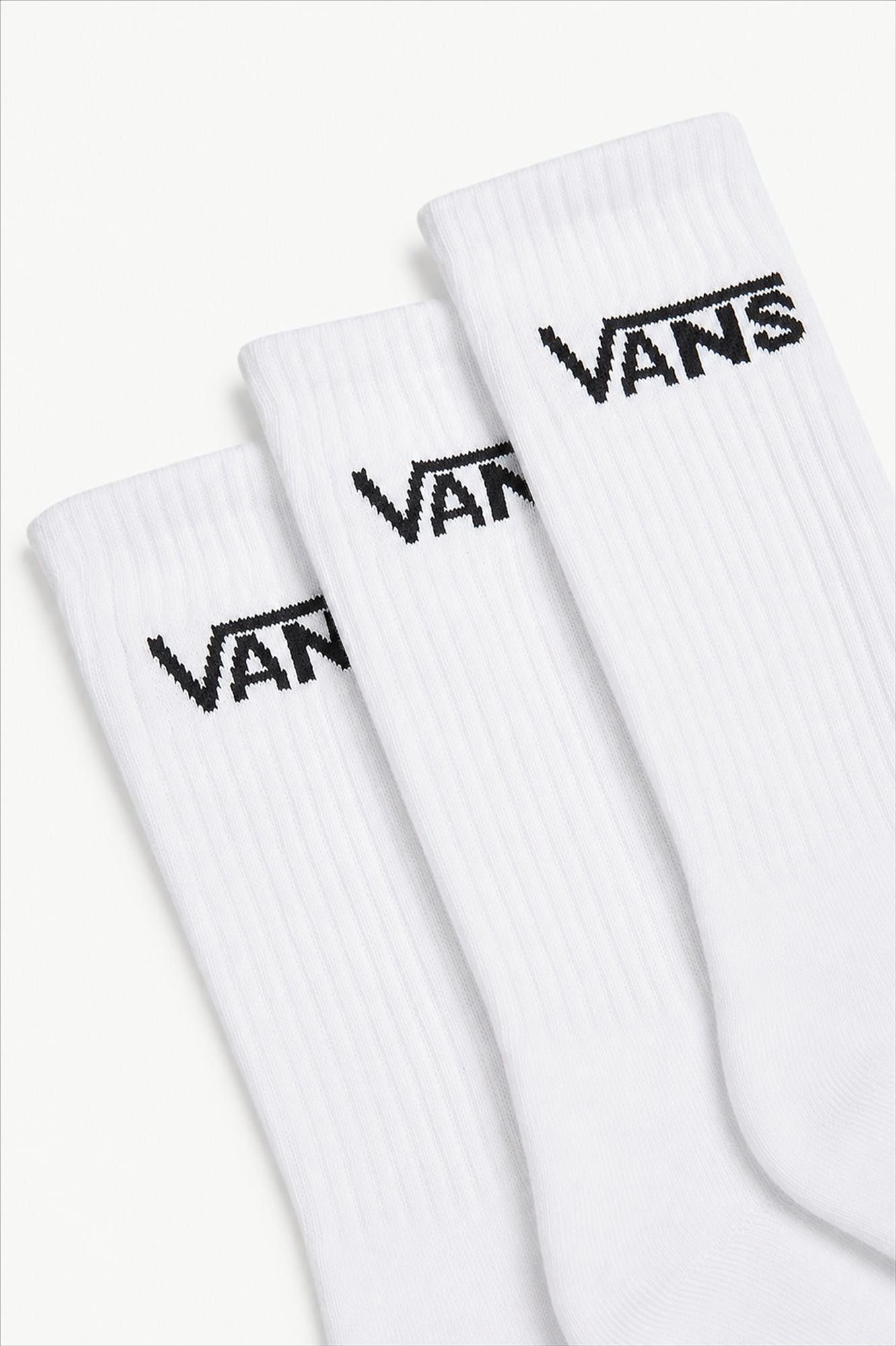 Vans  - Wit-zwarte 3-pack Classic Crew sportsokken, maat: 42-47