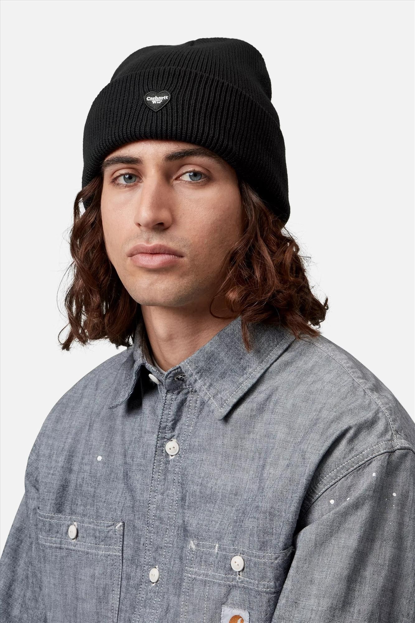 Carhartt WIP - Zwarte Small Heart muts