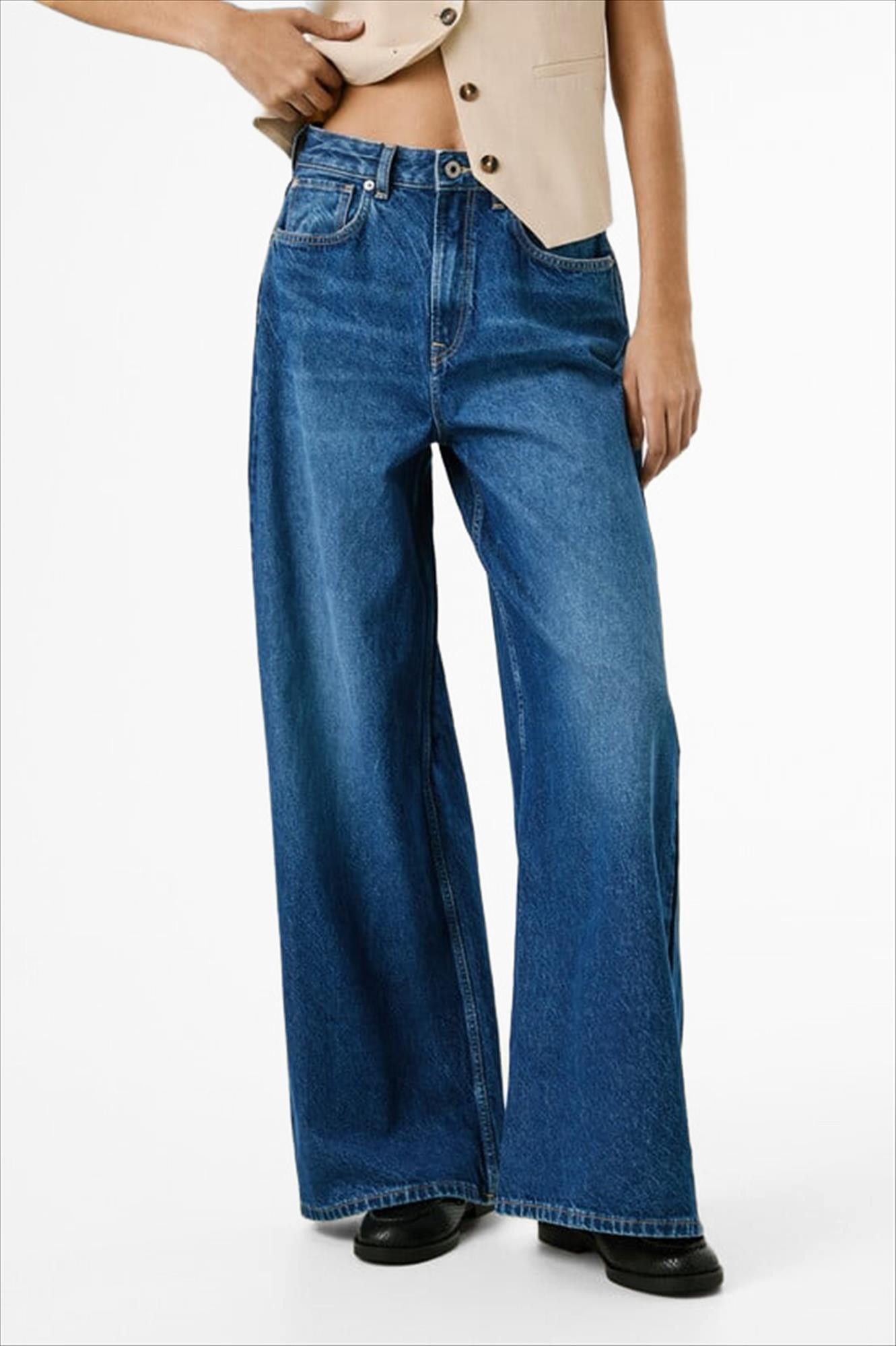 Pepe Jeans London - Donkerblauwe Jaimy Wide jeans