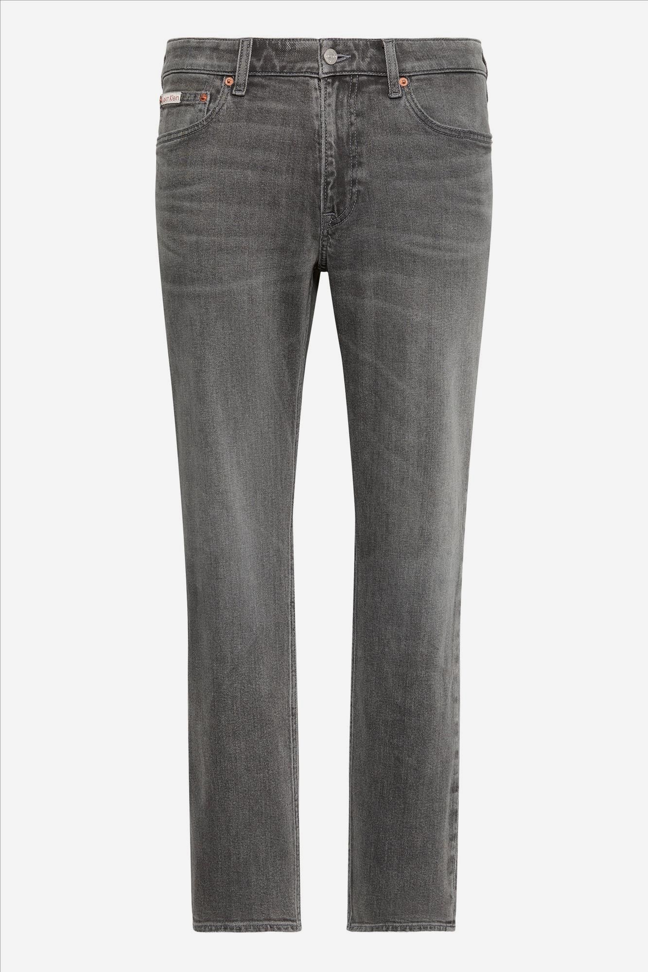 Calvin Klein Jeans - Donkergrijze Stone slim straight jeans