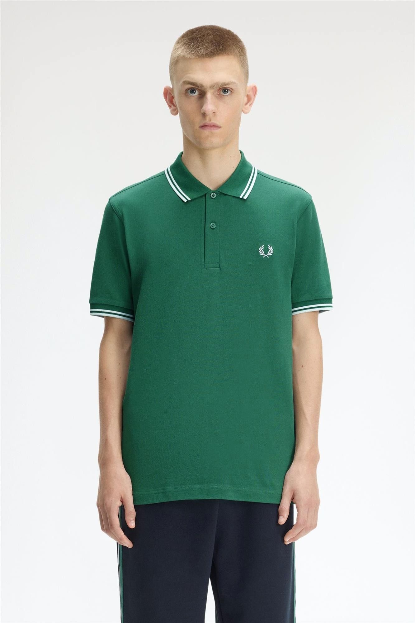 Fred Perry - Groene Twin Tipped polo