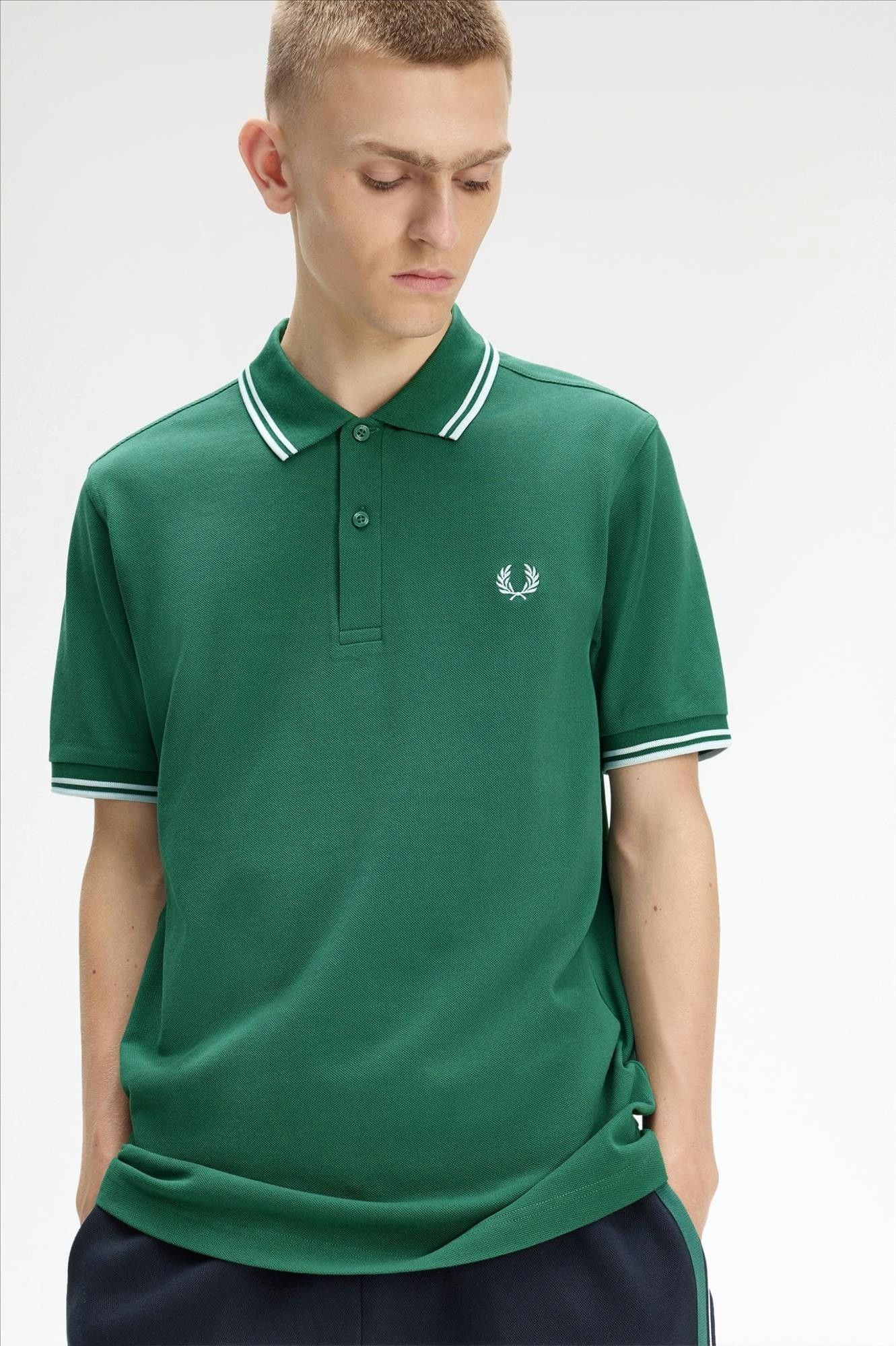 Fred Perry - Groene Twin Tipped polo