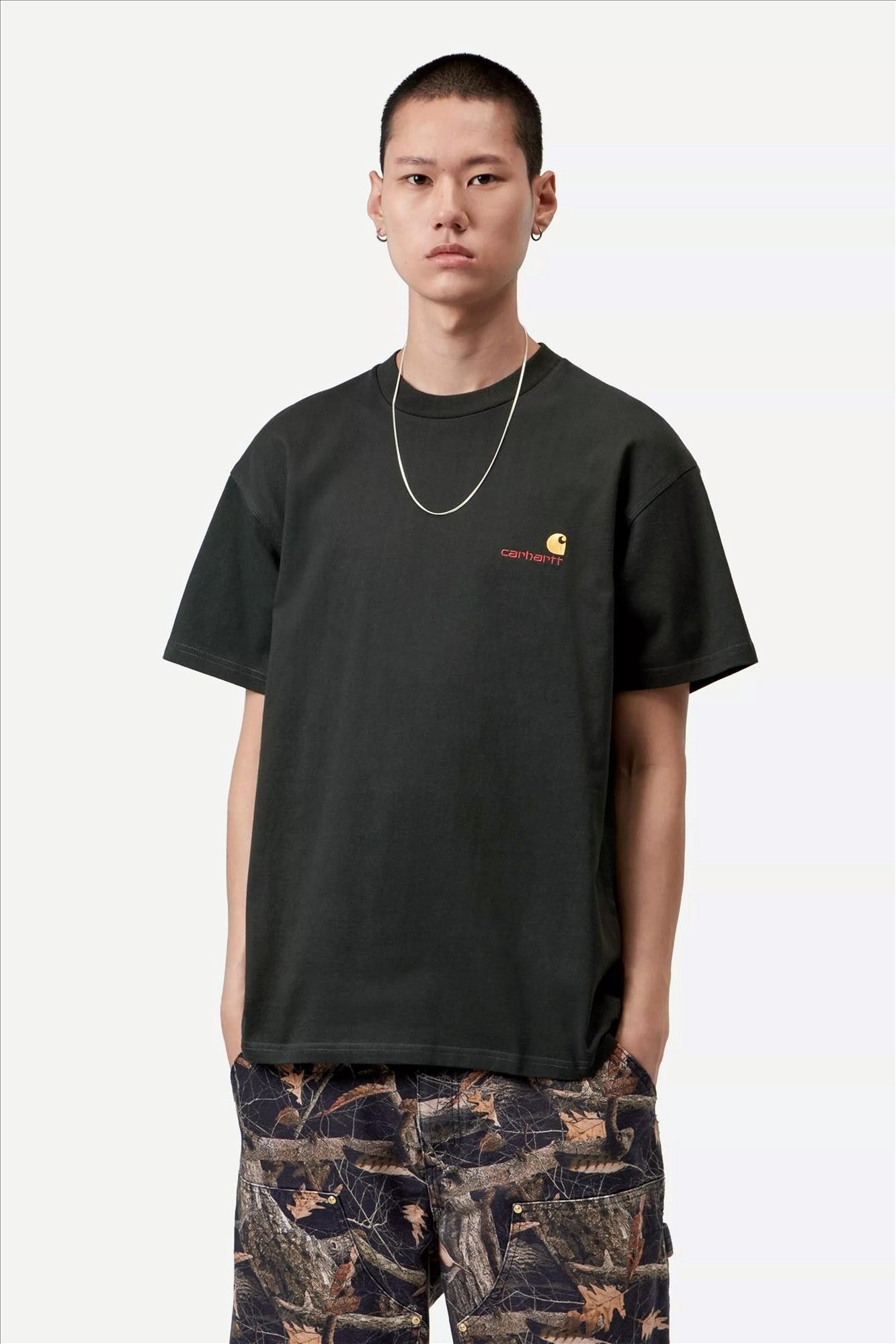 Carhartt WIP - Donkergroene American Script T-shirt