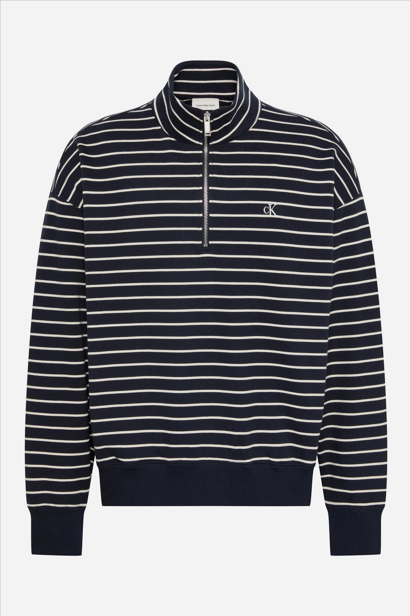 Calvin Klein Jeans - Donkerblauw-Witte Strip Premtery sweater