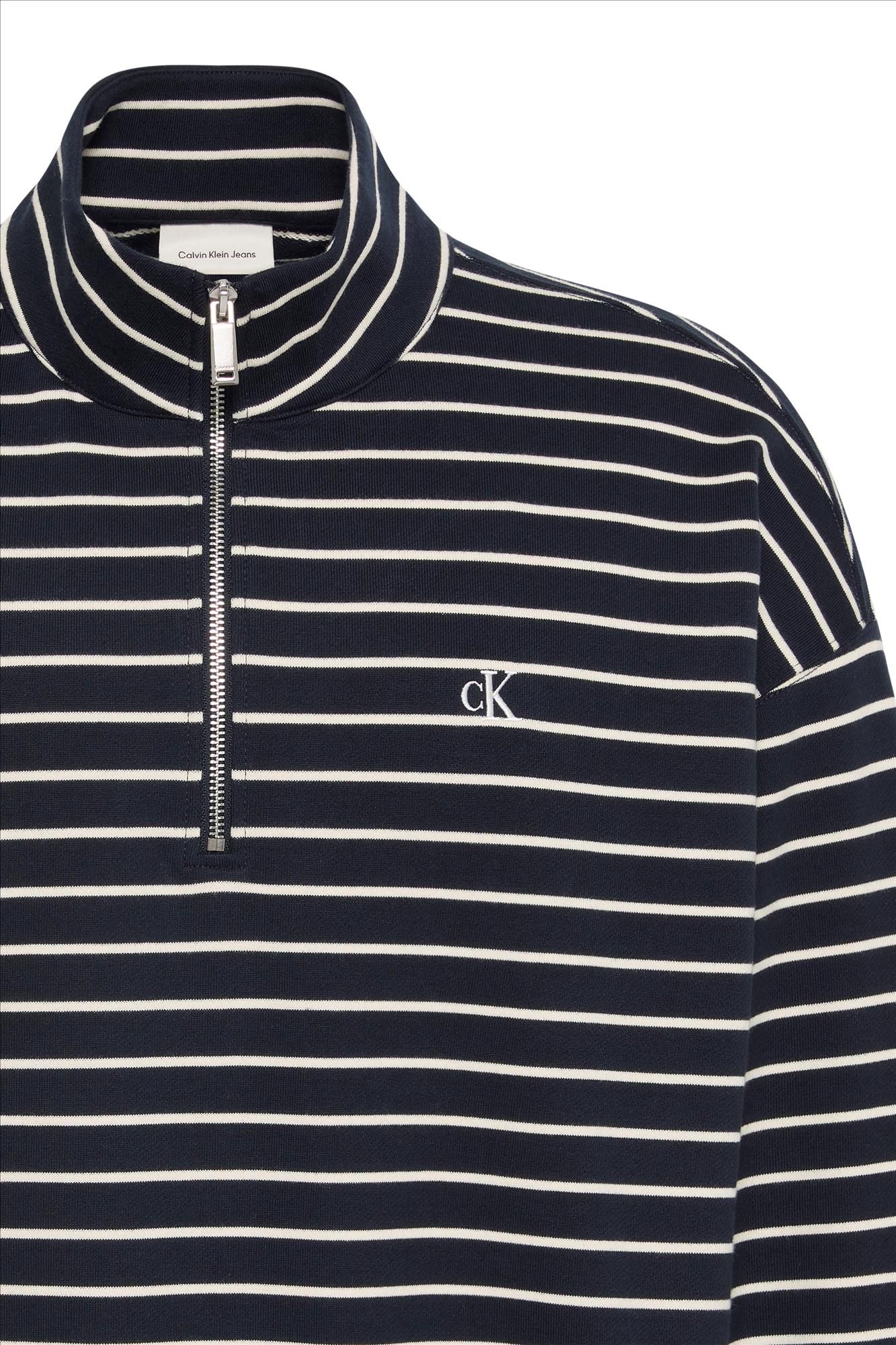 Calvin Klein Jeans - Donkerblauw-Witte Strip Premtery sweater