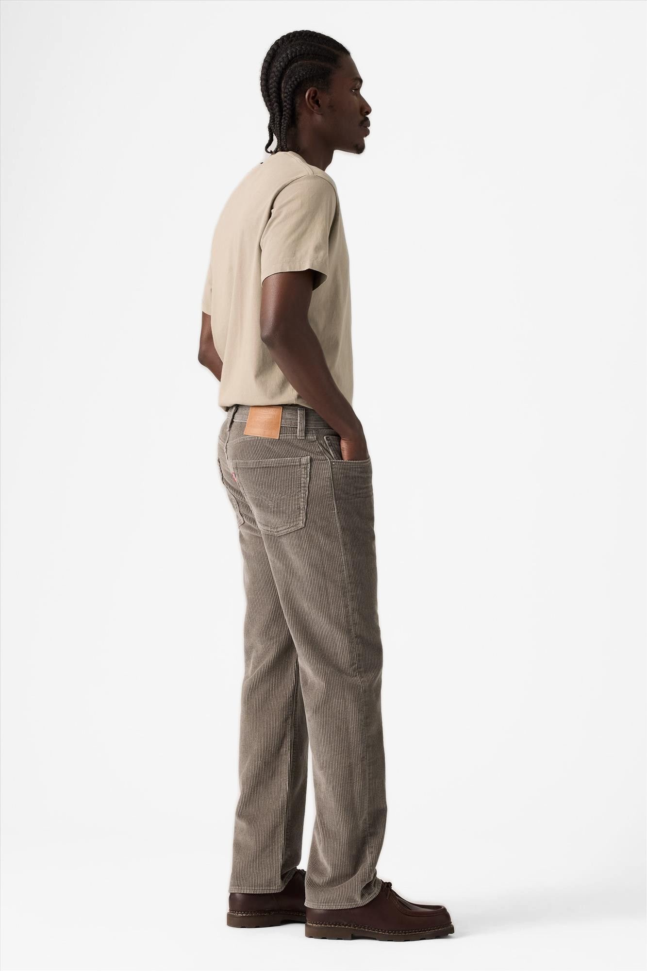 Levi's - Grijze Ribfluwelen 555 Straight jeans