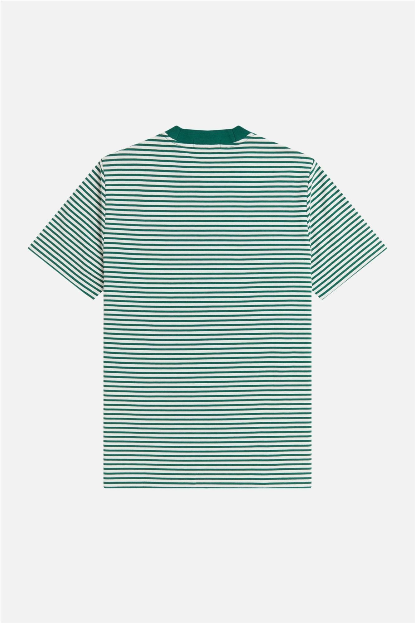 Fred Perry - Groen-Witte Fine Stripe T-shirt