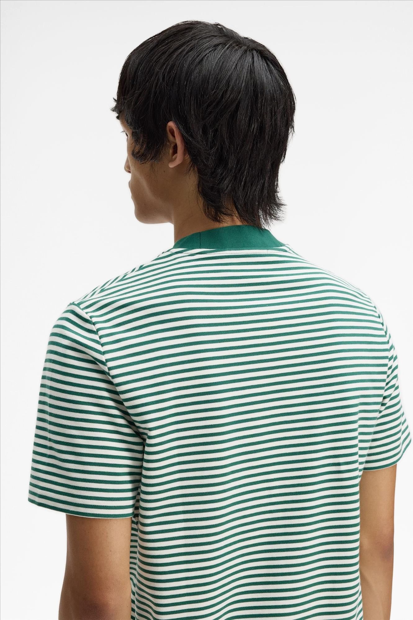 Fred Perry - Groen-Witte Fine Stripe T-shirt