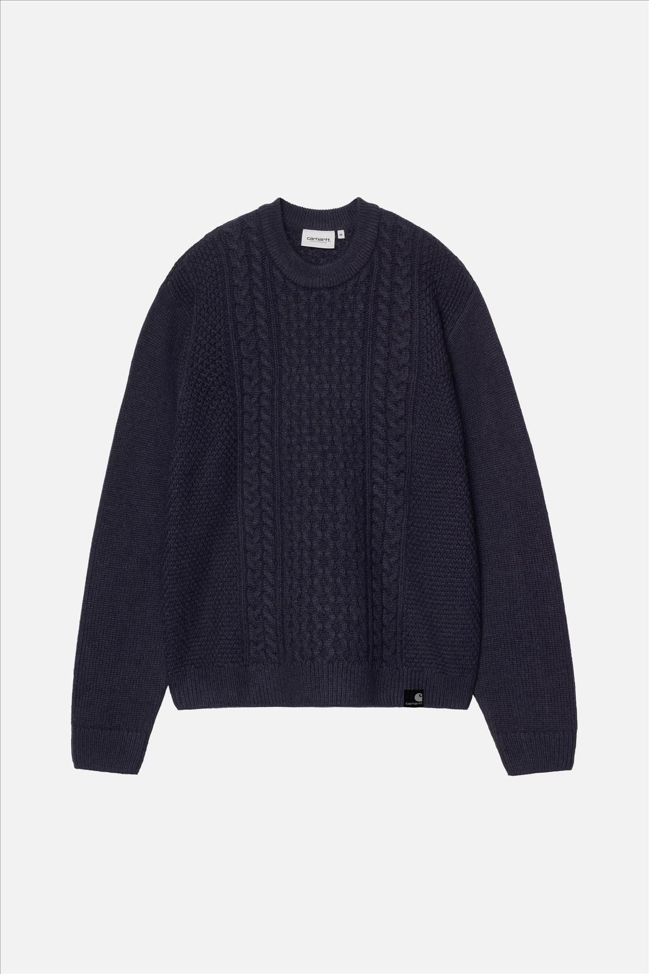 Carhartt WIP - Donkerblauwe Caster Knit trui
