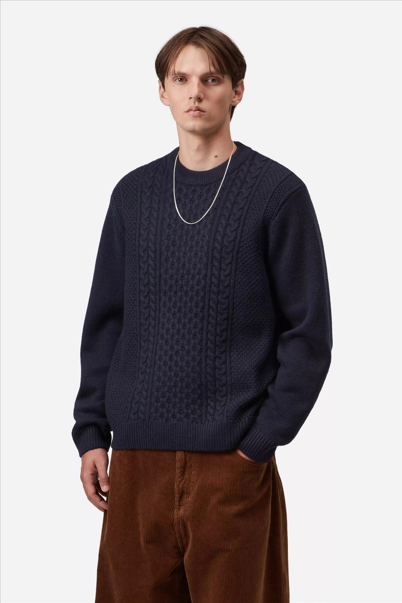 Carhartt WIP - Donkerblauwe Caster Knit trui