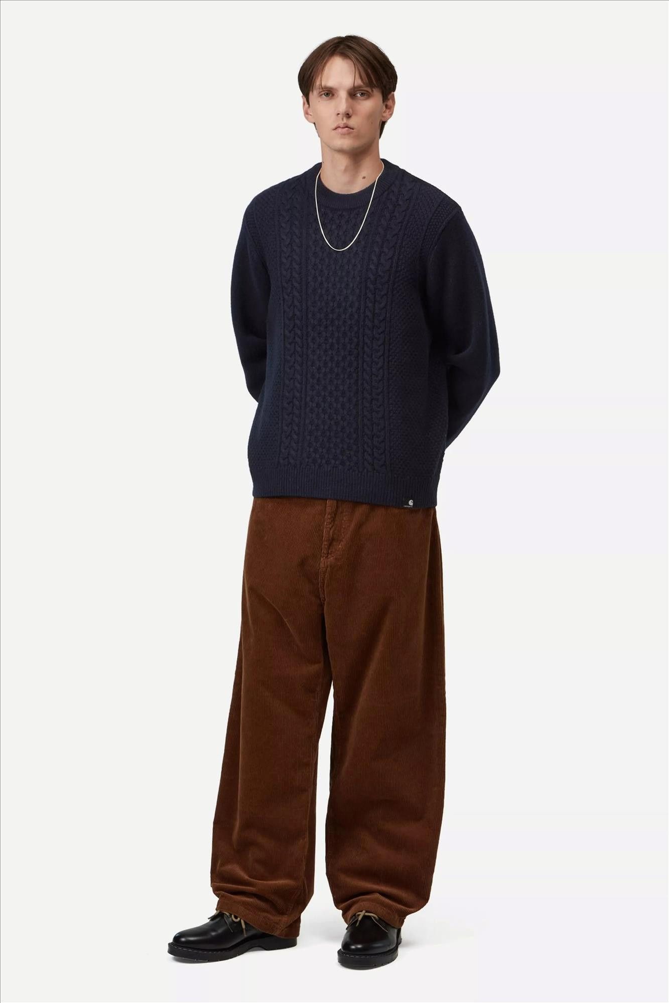 Carhartt WIP - Donkerblauwe Caster Knit trui