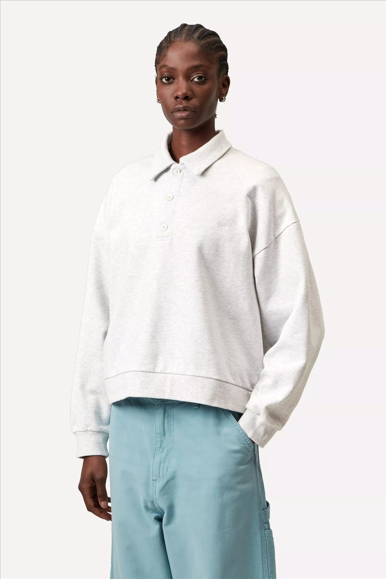 Carhartt WIP - Lichtgrijze Brenta polosweater