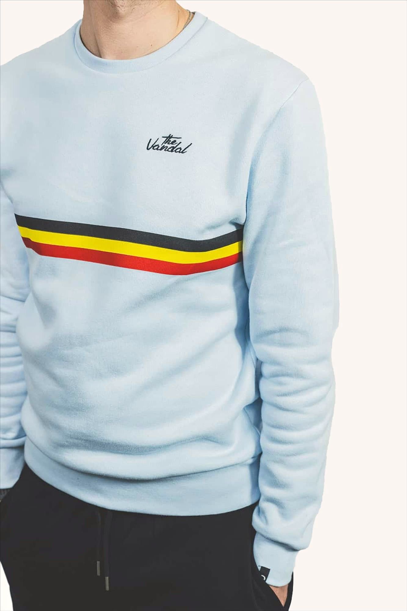 VANDAL - Lichtblauwe Tricolore sweater