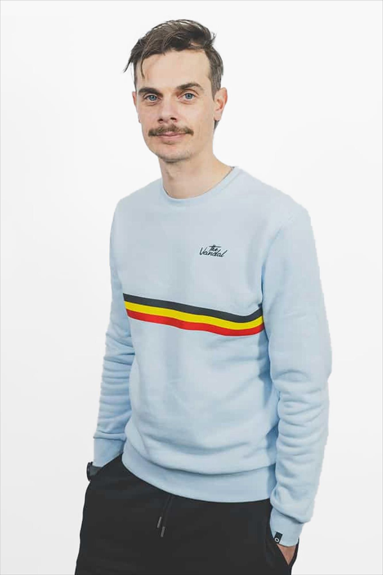 VANDAL - Lichtblauwe Tricolore sweater