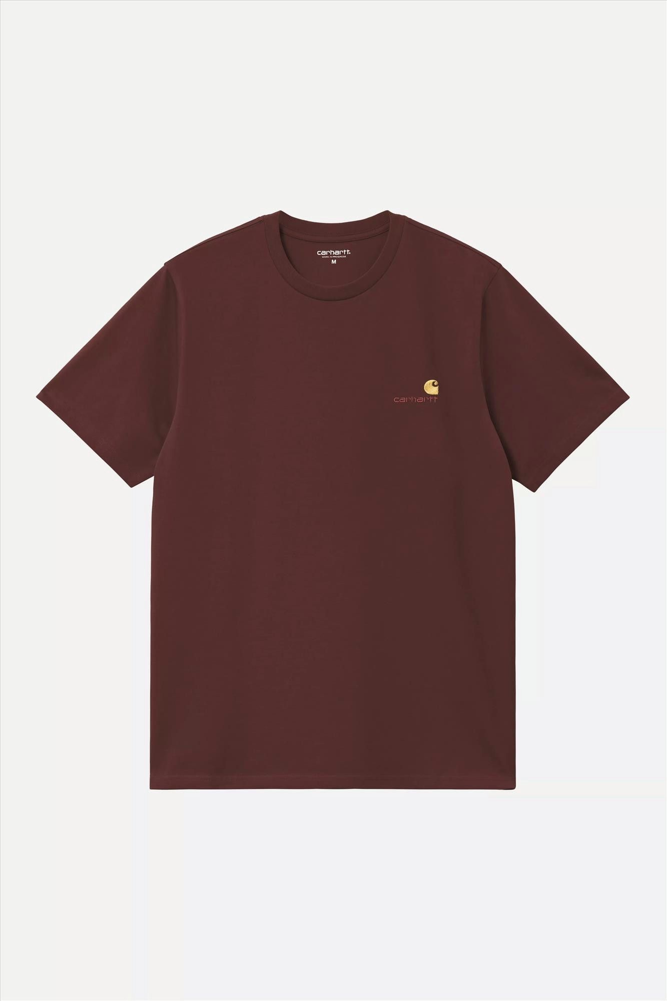 Carhartt WIP - Donkerbordeaux American Script T-shirt