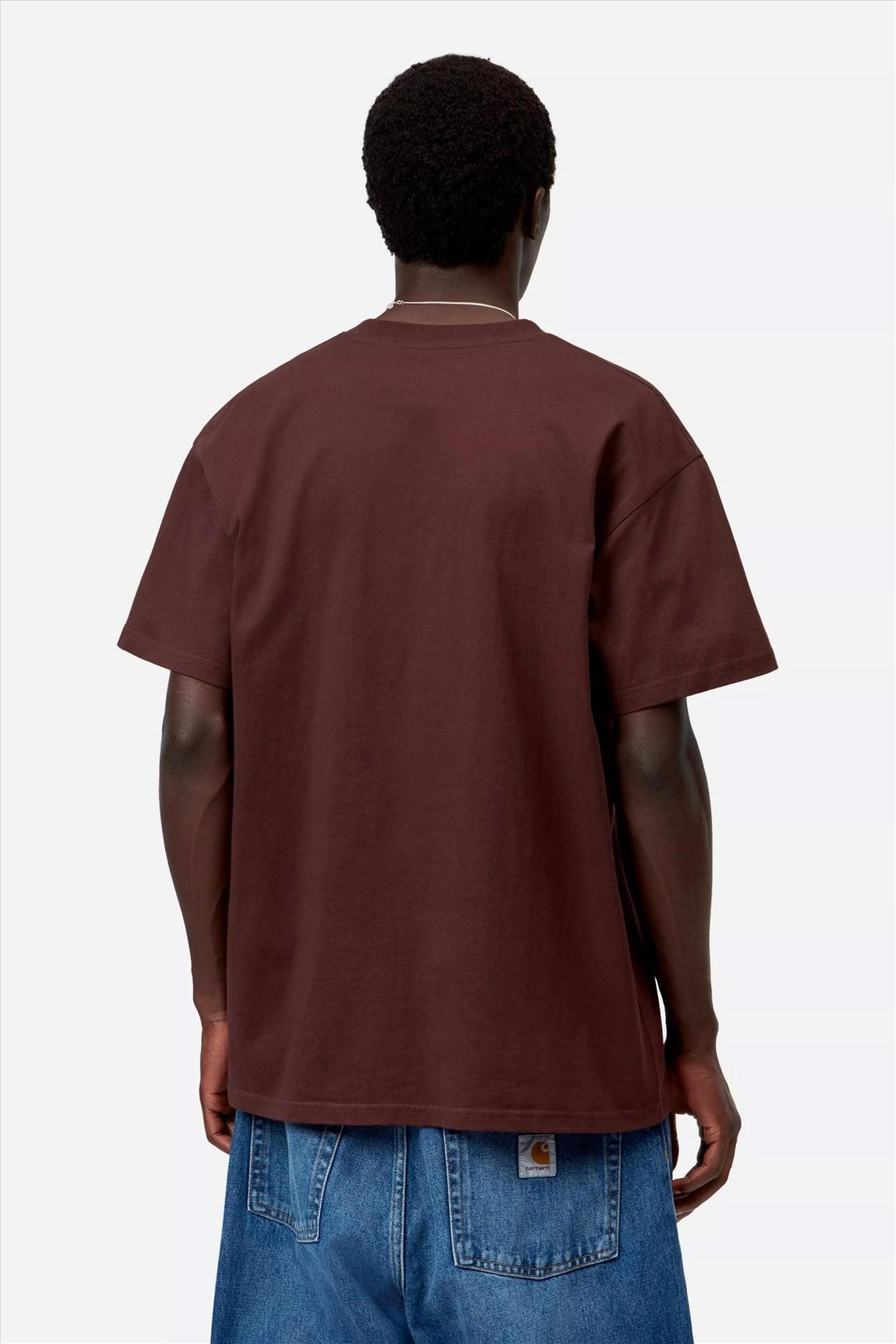Carhartt WIP - Donkerbordeaux American Script T-shirt