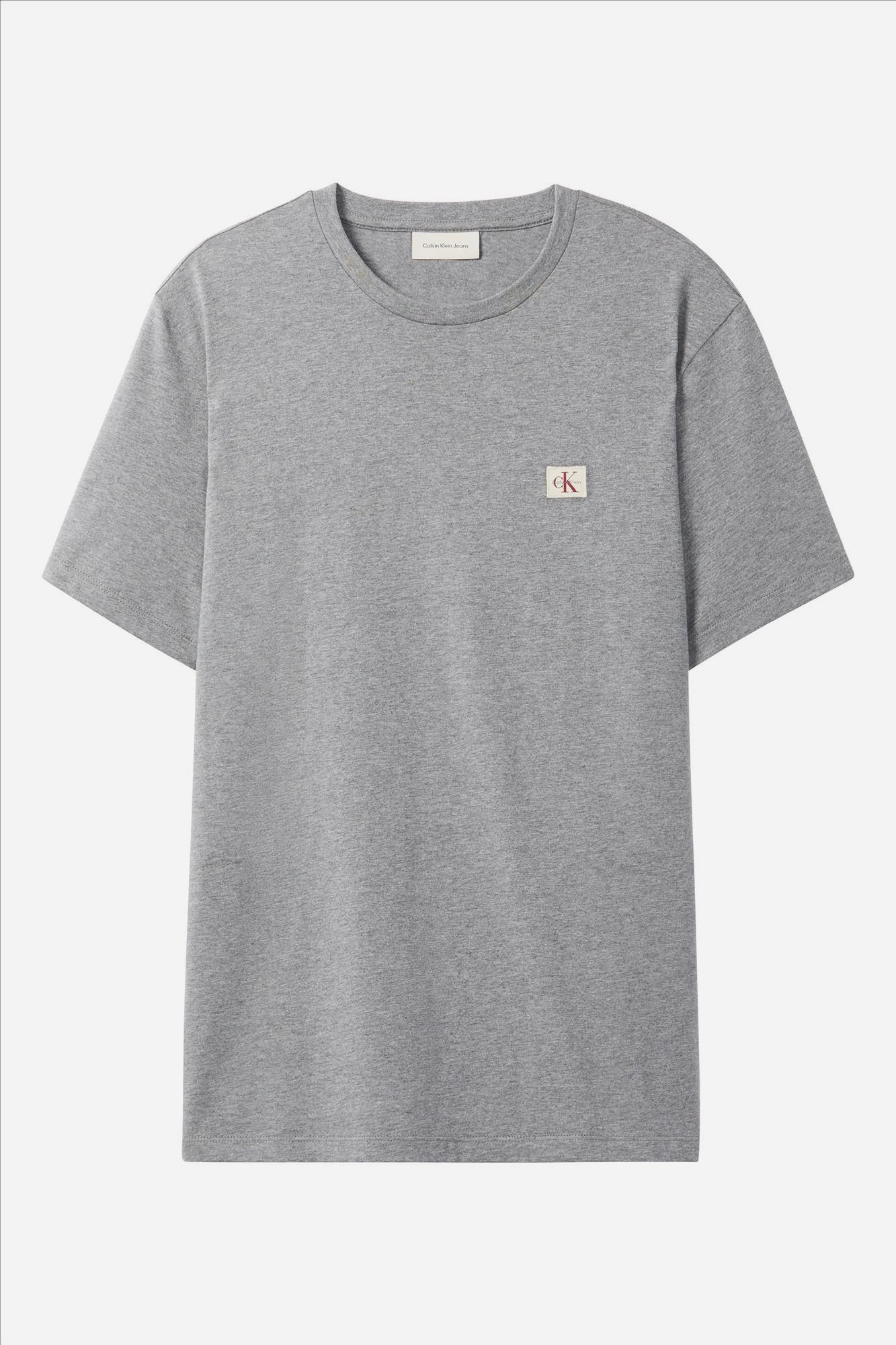 Calvin Klein Jeans - Grijze Logo Badge T-shirt