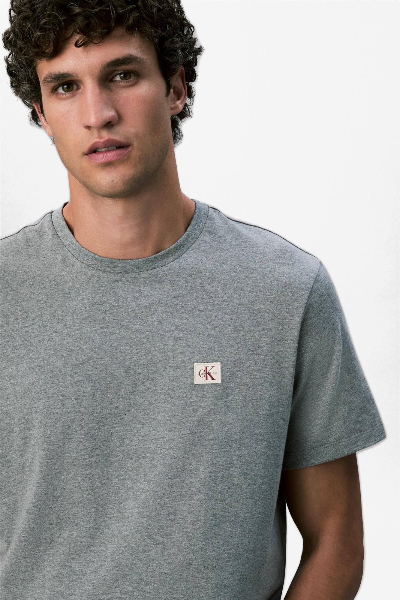 Calvin Klein Jeans - Grijze Logo Badge T-shirt