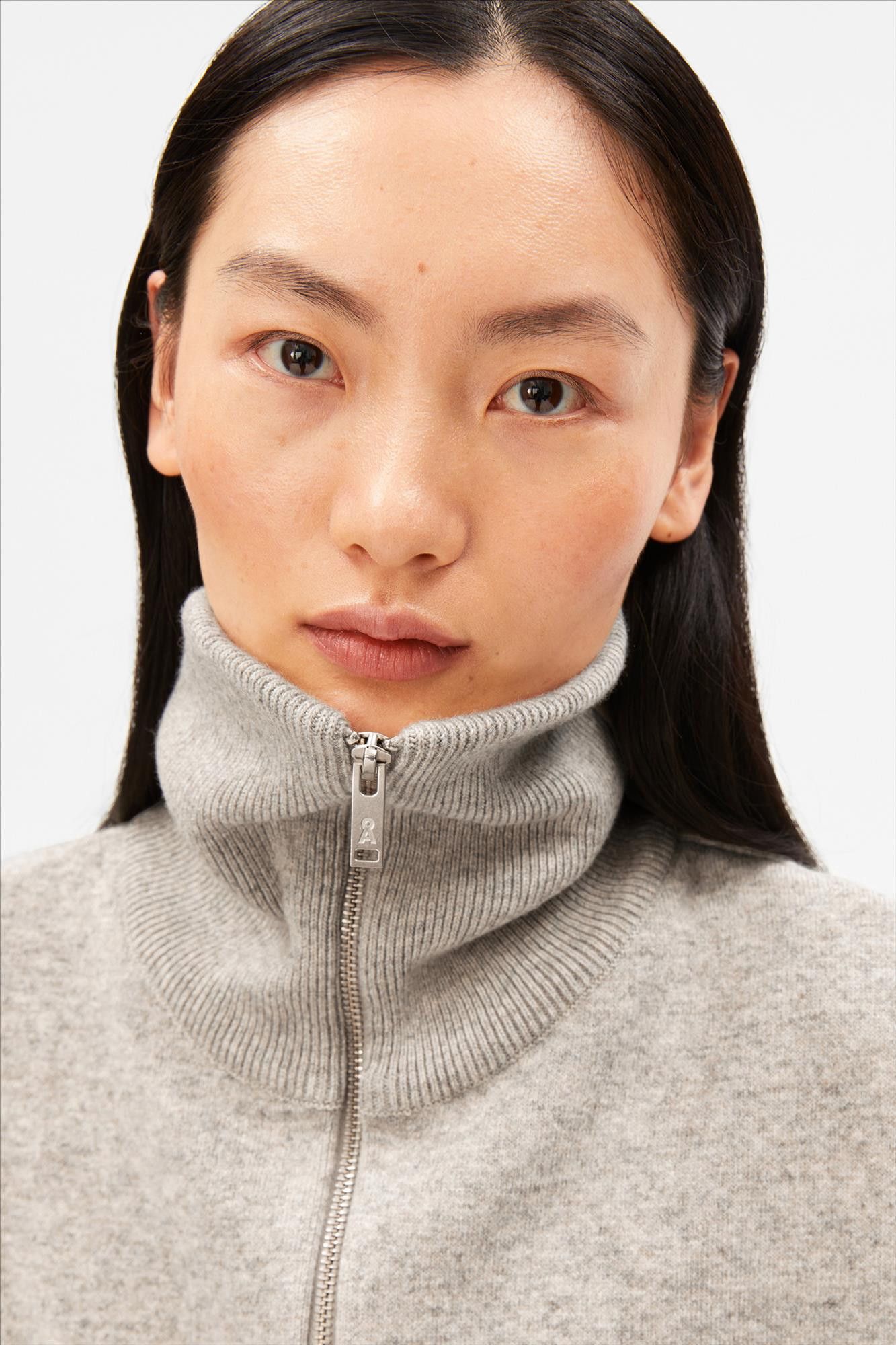 Armed Angels - Grijsbeige Cotton-Wool Knit jas