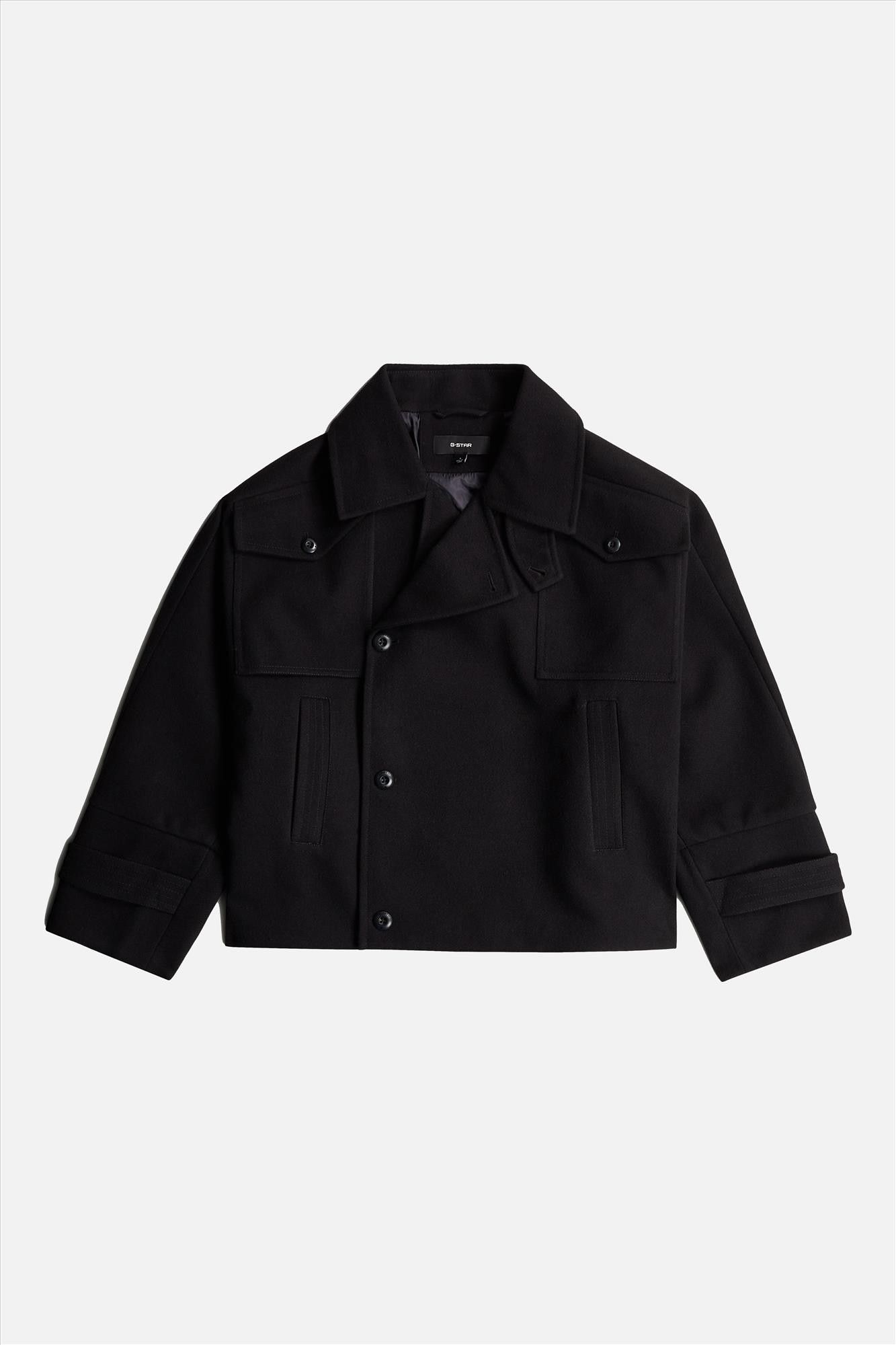 G-Star - Zwarte 4-Pocket Cape mantel