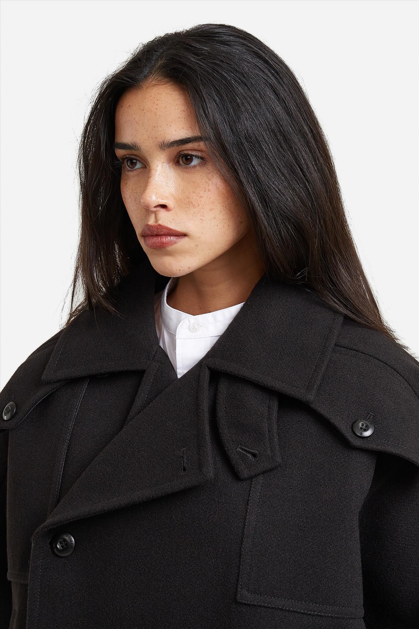 G-Star - Zwarte 4-Pocket Cape mantel