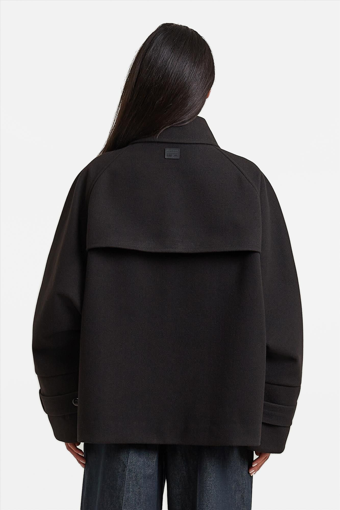 G-Star - Zwarte 4-Pocket Cape mantel