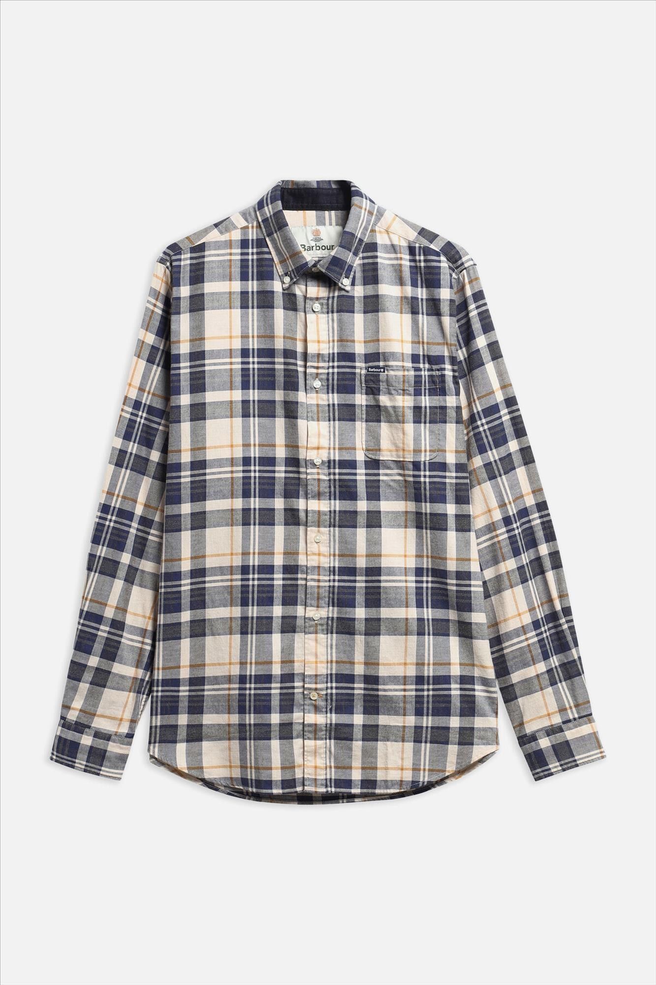 Barbour - Ecru-Blauw Broxburn hemd