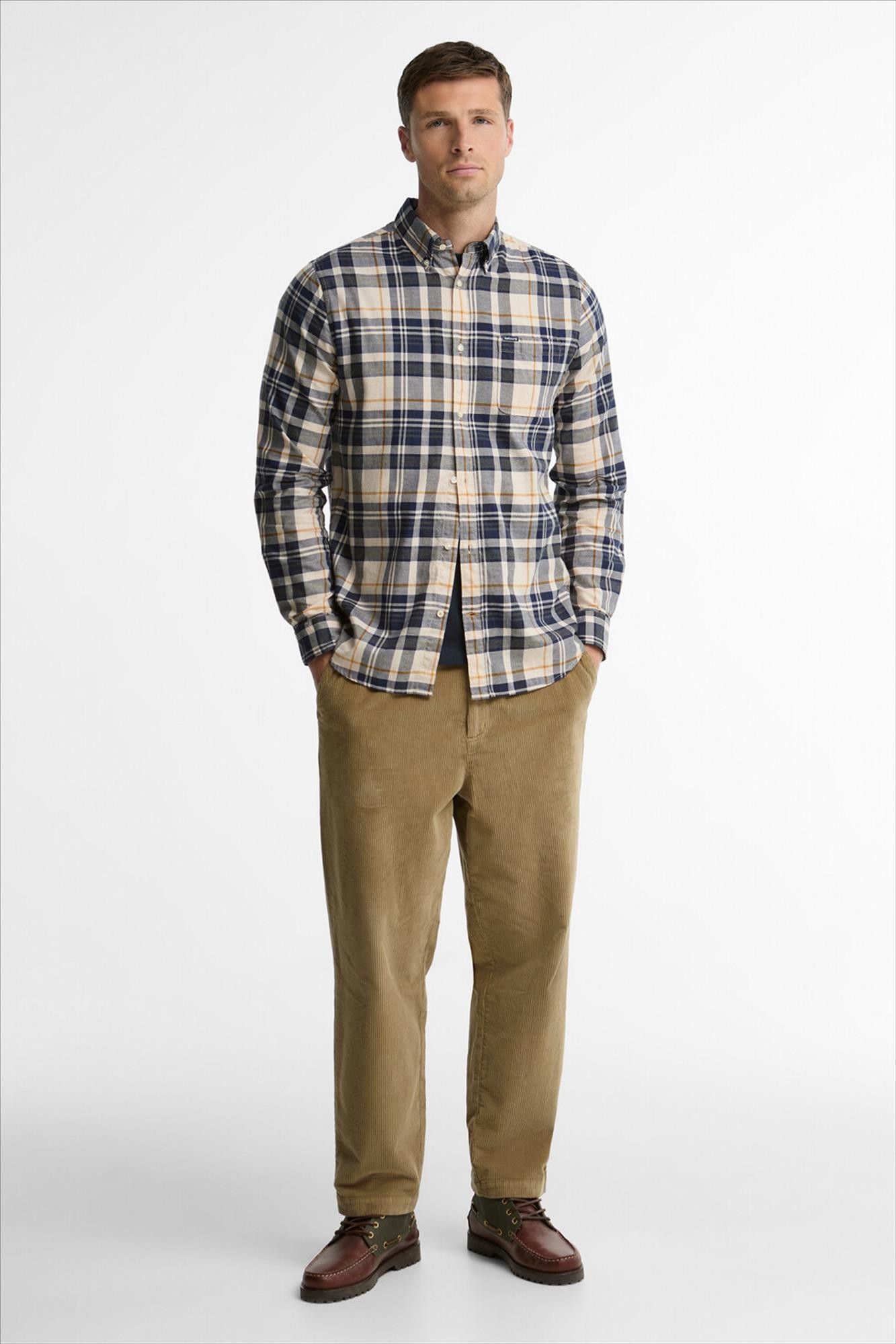 Barbour - Ecru-Blauw Broxburn hemd