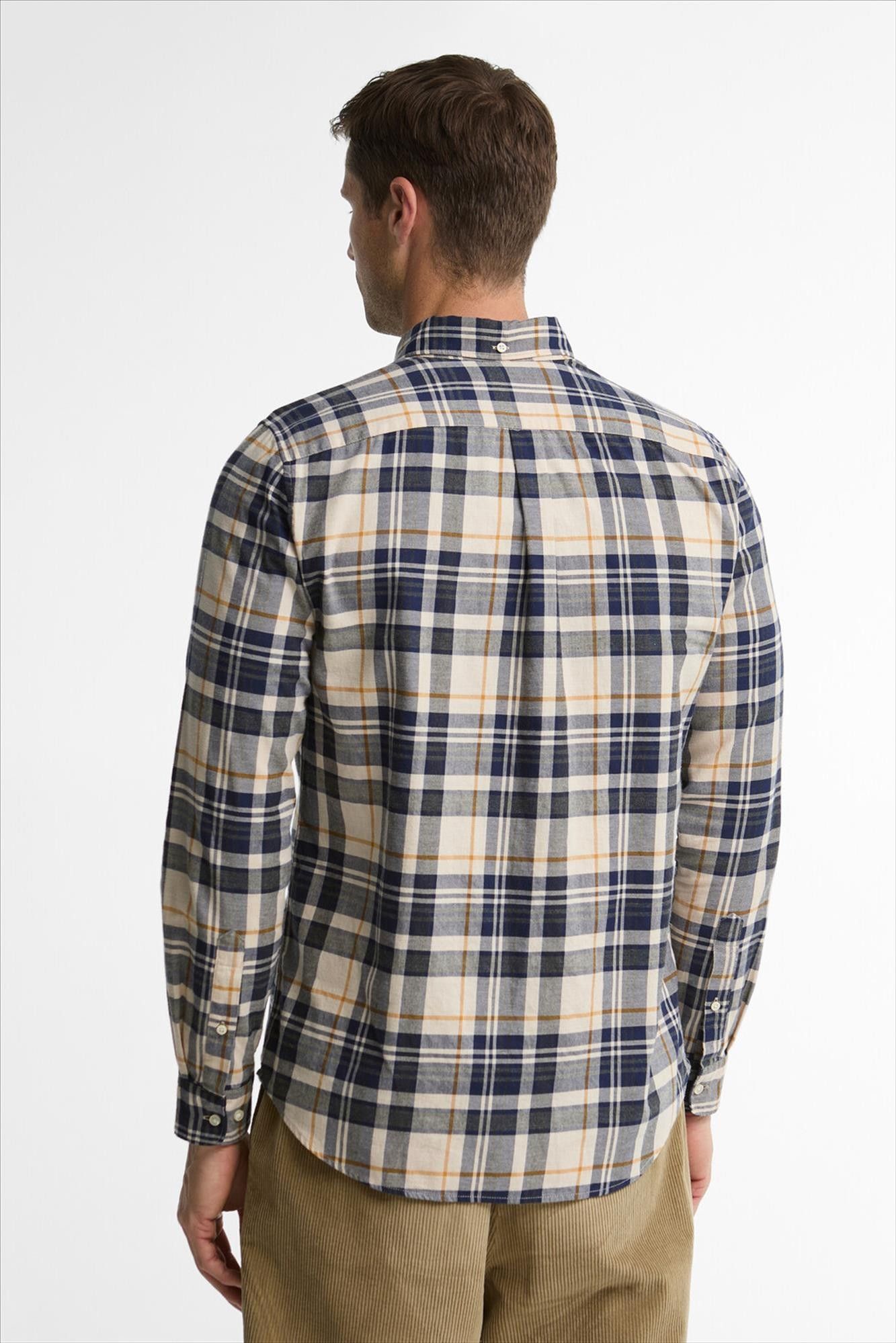 Barbour - Ecru-Blauw Broxburn hemd