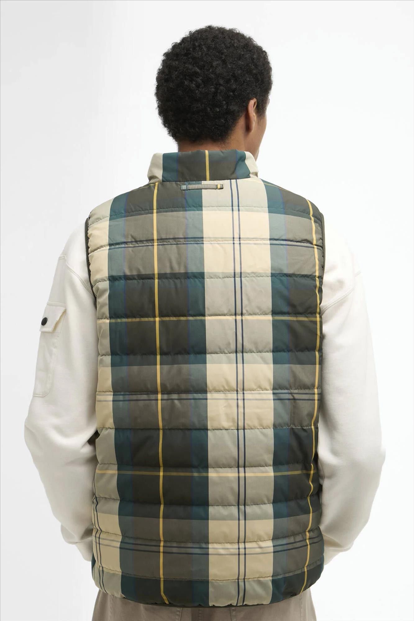 Barbour - Kaki Reversible Tartan puffer bodywarmer