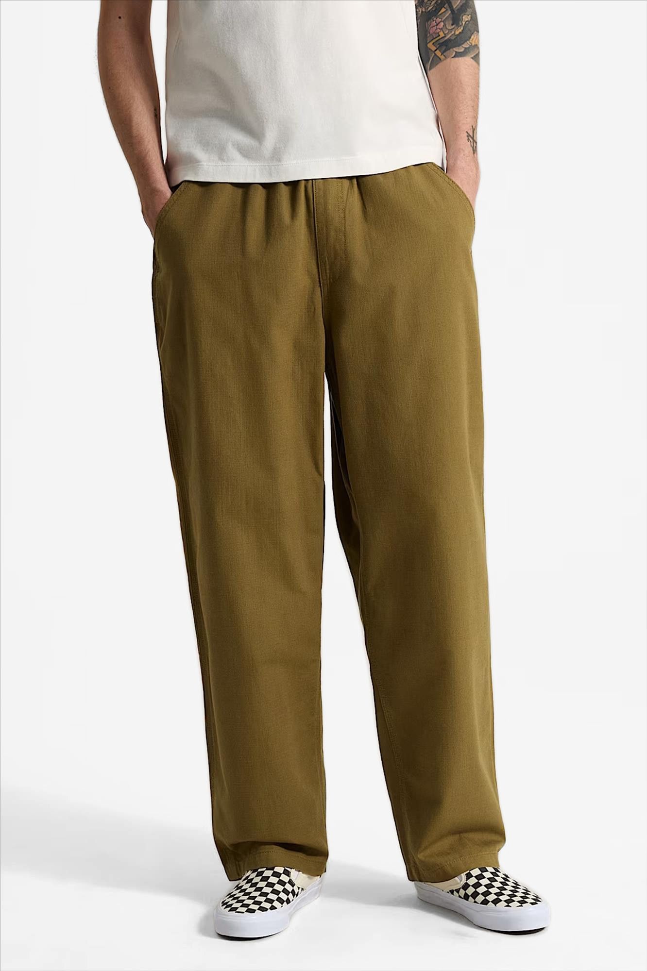 Vans  - Olijfgroene Addison barrel broek