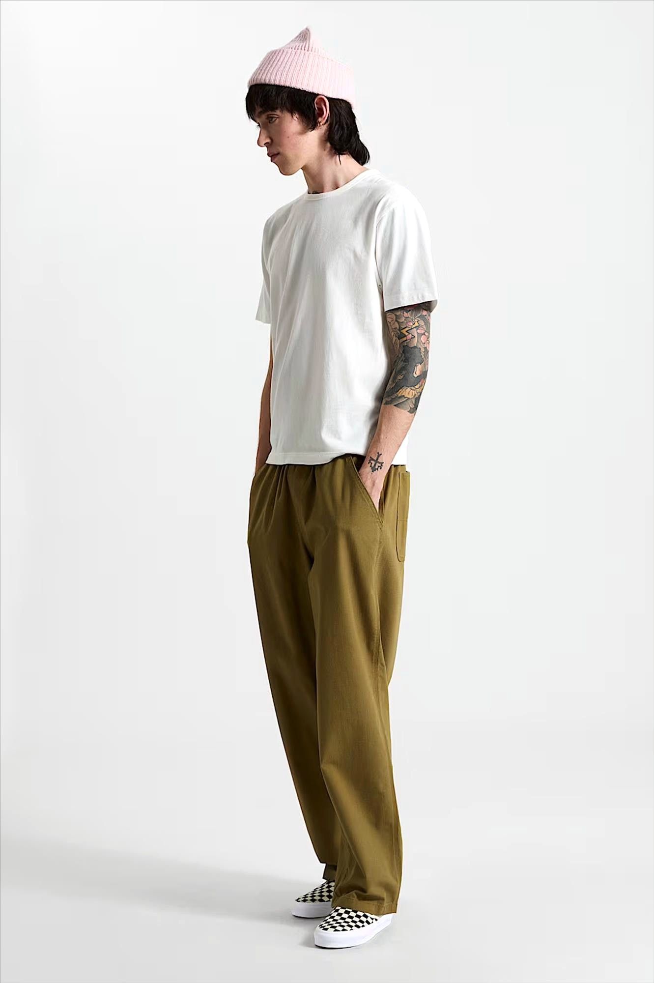 Vans  - Olijfgroene Addison barrel broek