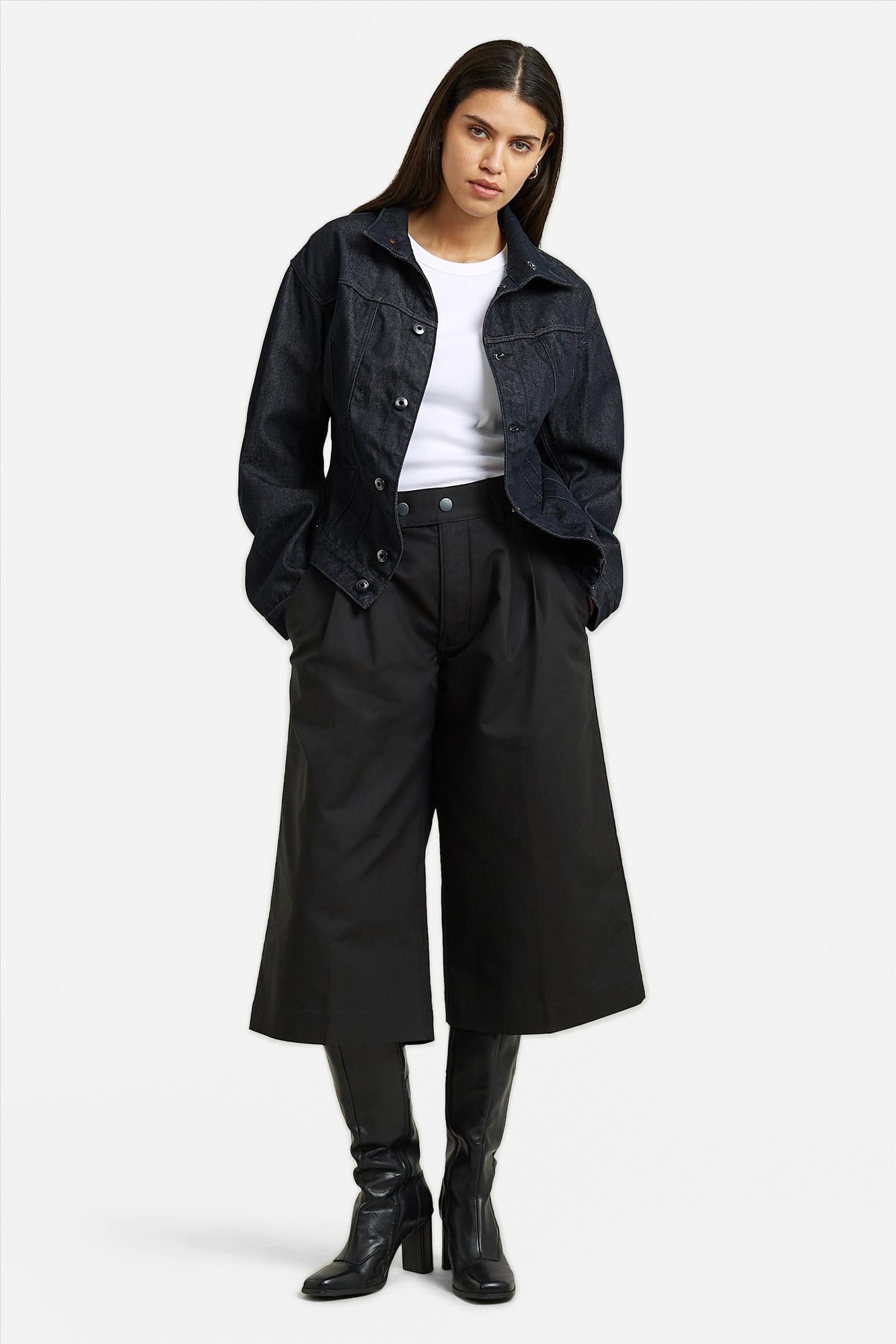 G-Star - Zwarte Pleated culotte