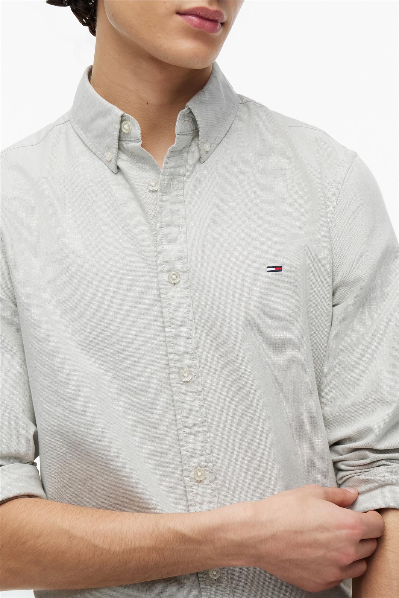 Tommy Jeans - Lichtgroen Regular Oxford hemd