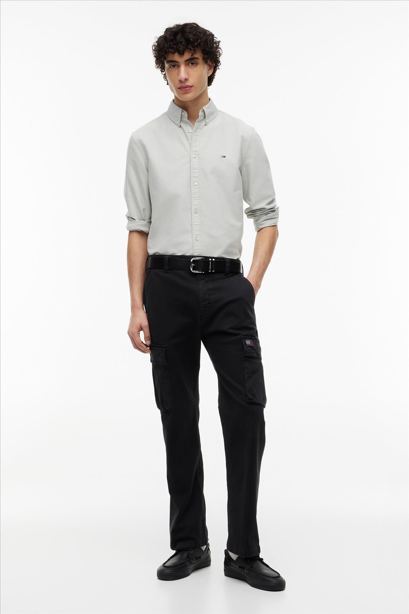 Tommy Jeans - Lichtgroen Regular Oxford hemd