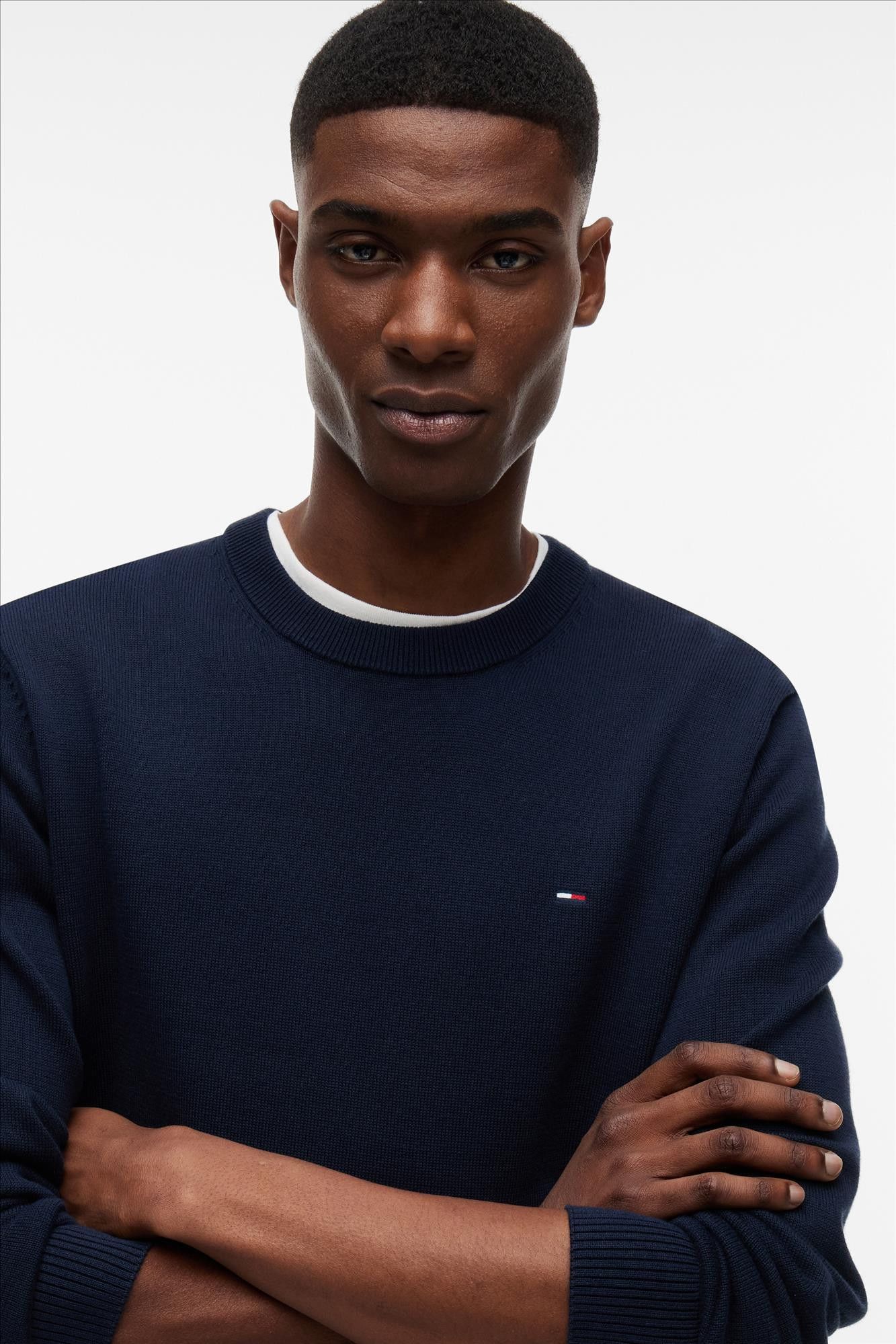 Tommy Jeans - Donkerblauwe Slim Essential trui