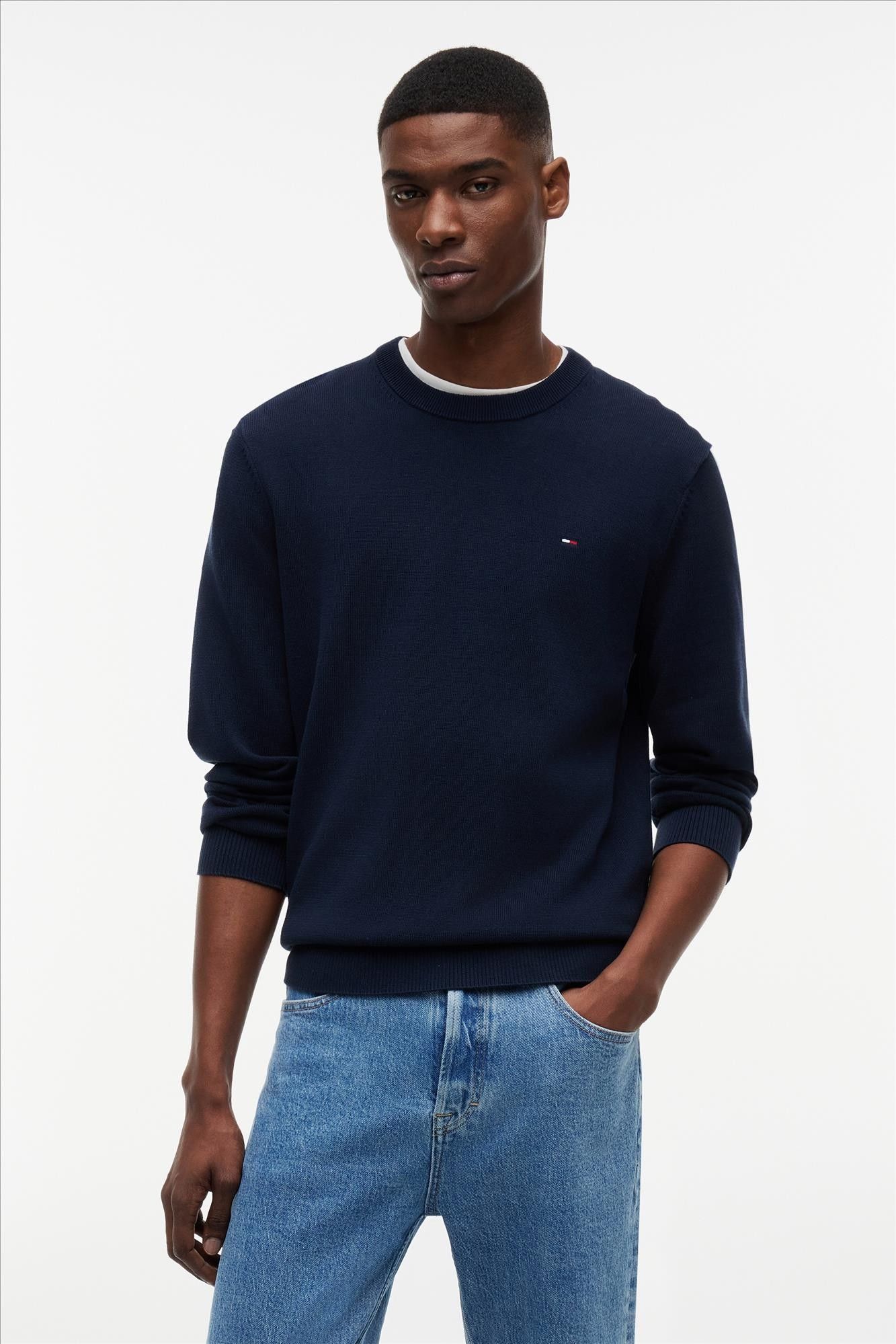 Tommy Jeans - Donkerblauwe Slim Essential trui