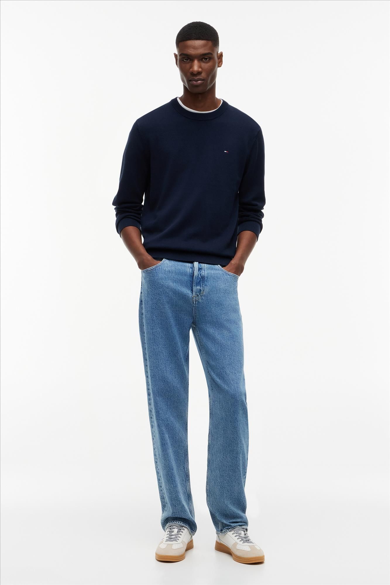 Tommy Jeans - Donkerblauwe Slim Essential trui