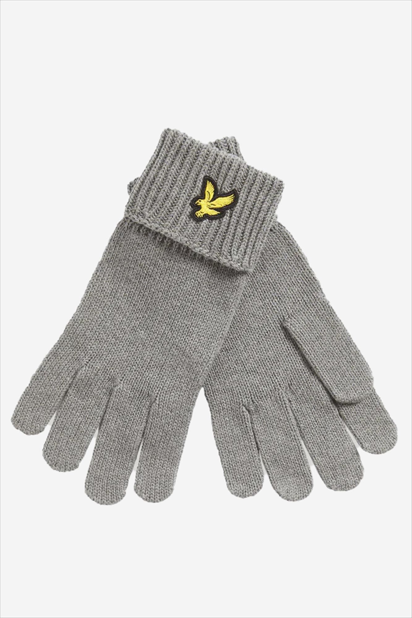 Lyle & Scott - Grijze Cotton Merino handschoenen