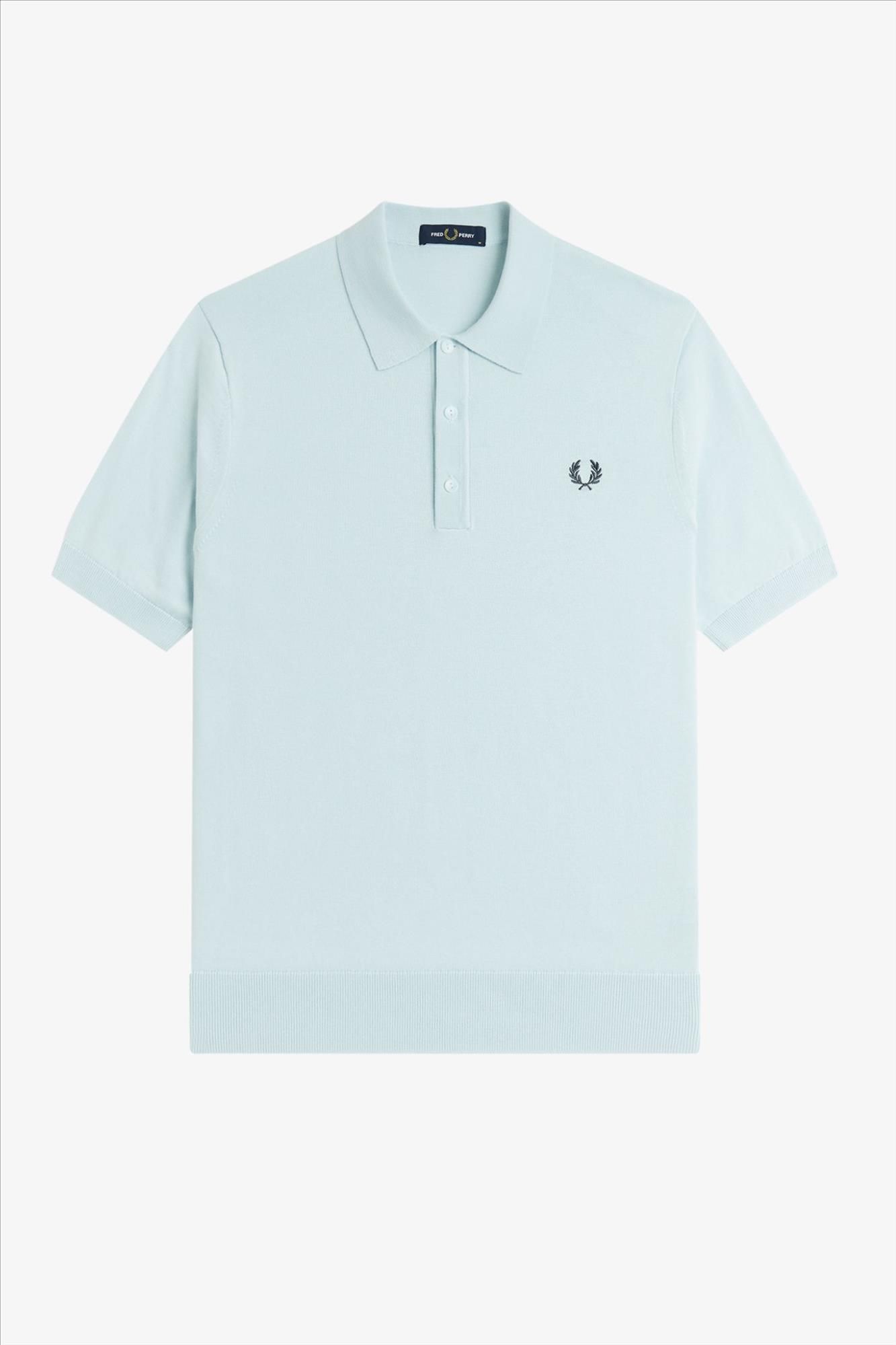 Fred Perry - Lichtblauwe Knitted polo