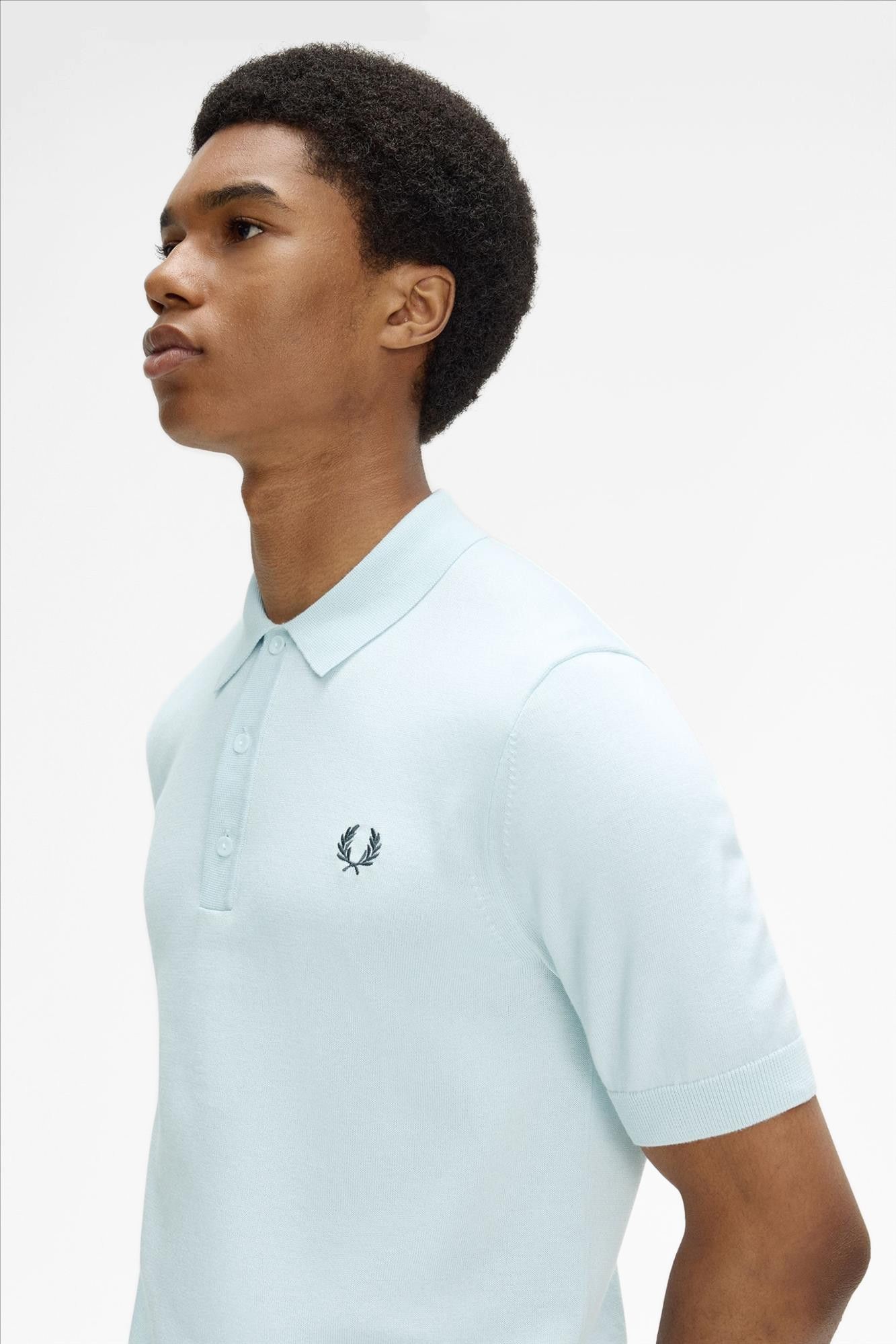 Fred Perry - Lichtblauwe Knitted polo
