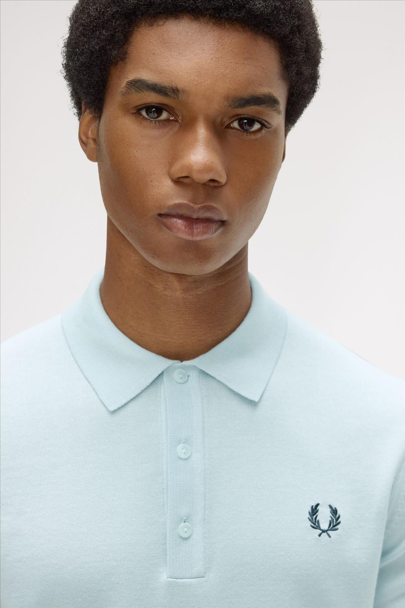 Fred Perry - Lichtblauwe Knitted polo