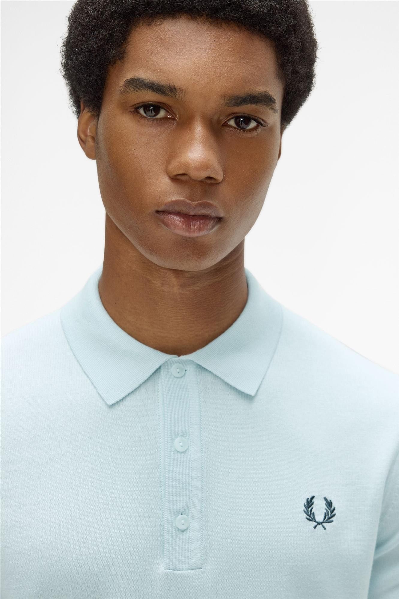 Fred Perry - Lichtblauwe Knitted polo