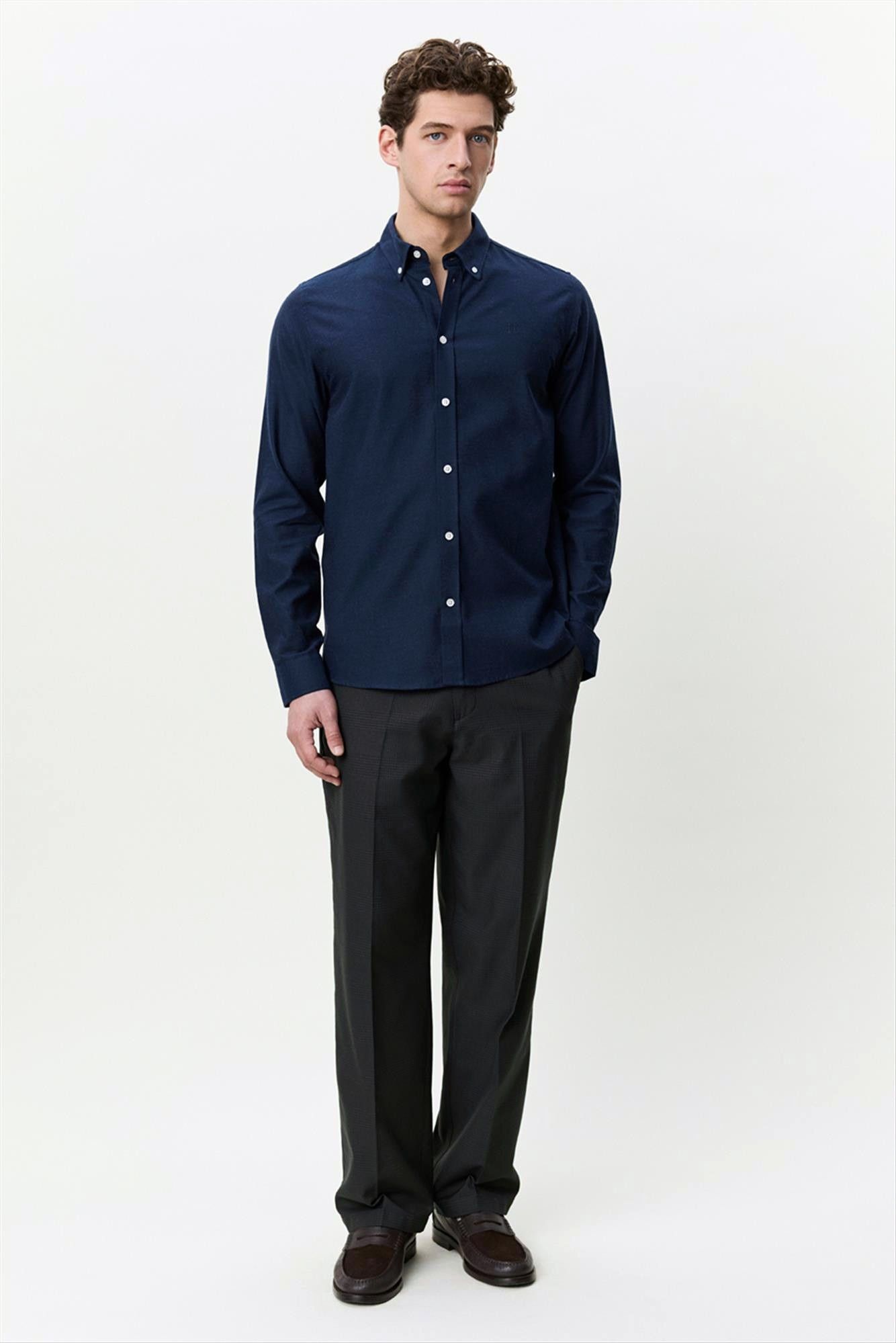 LES DEUX  - Donkerblauw Soft Flannel hemd